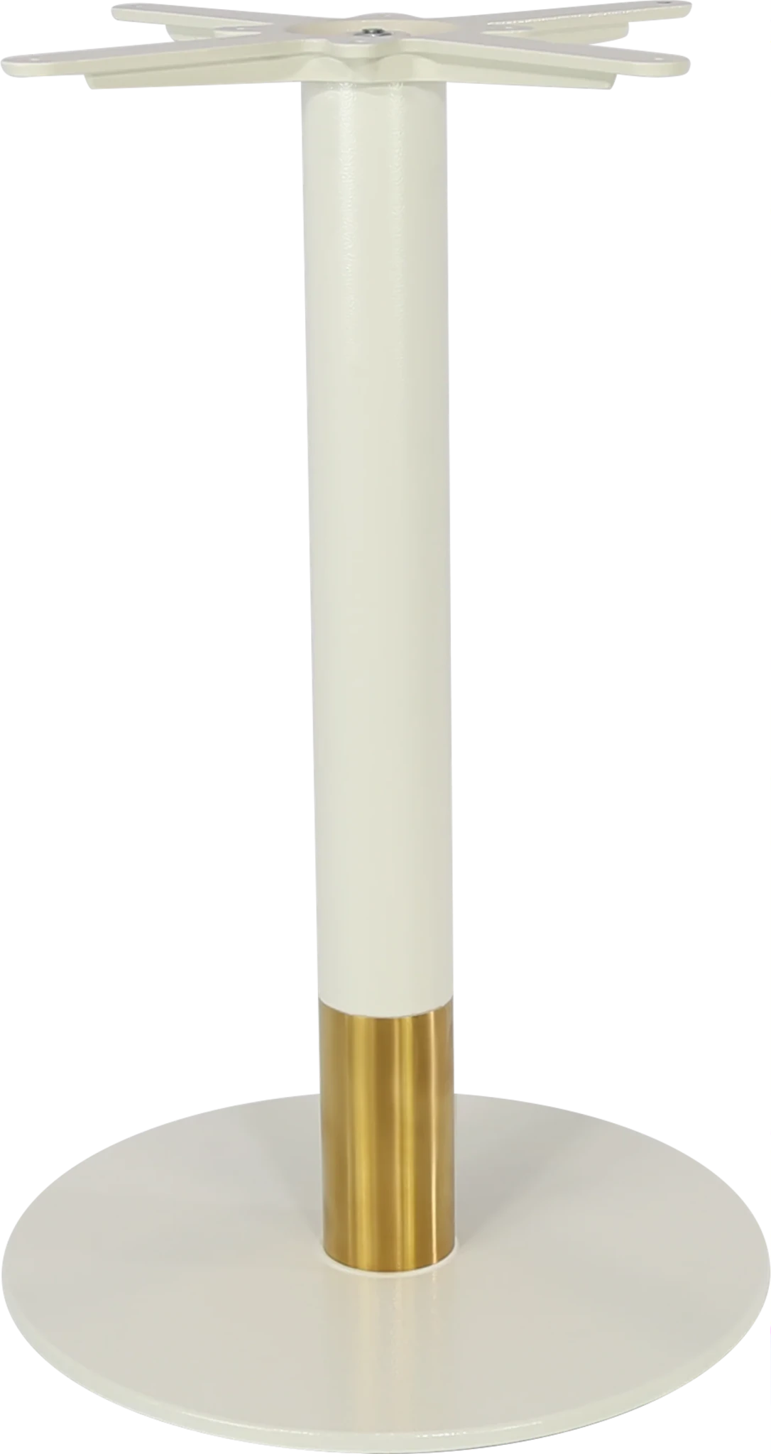 Durafurn Disco Table Base White & Gold 450mm | Office Furniture Designs