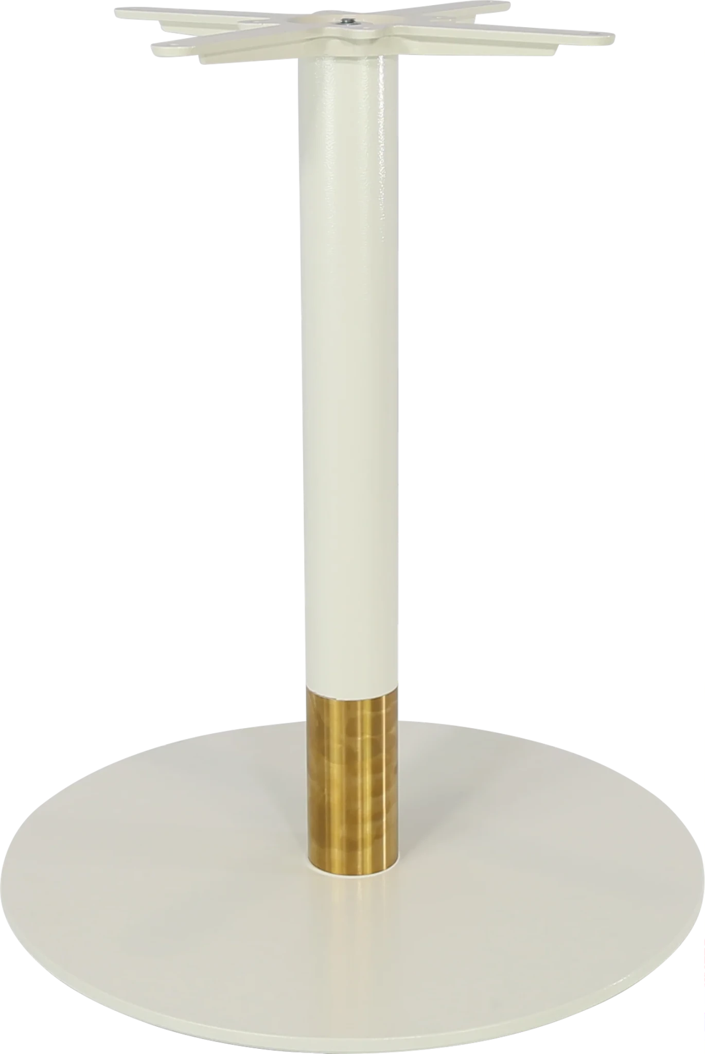 Durafurn Disco Table Base White & Gold 600mm | Office Furniture Designs