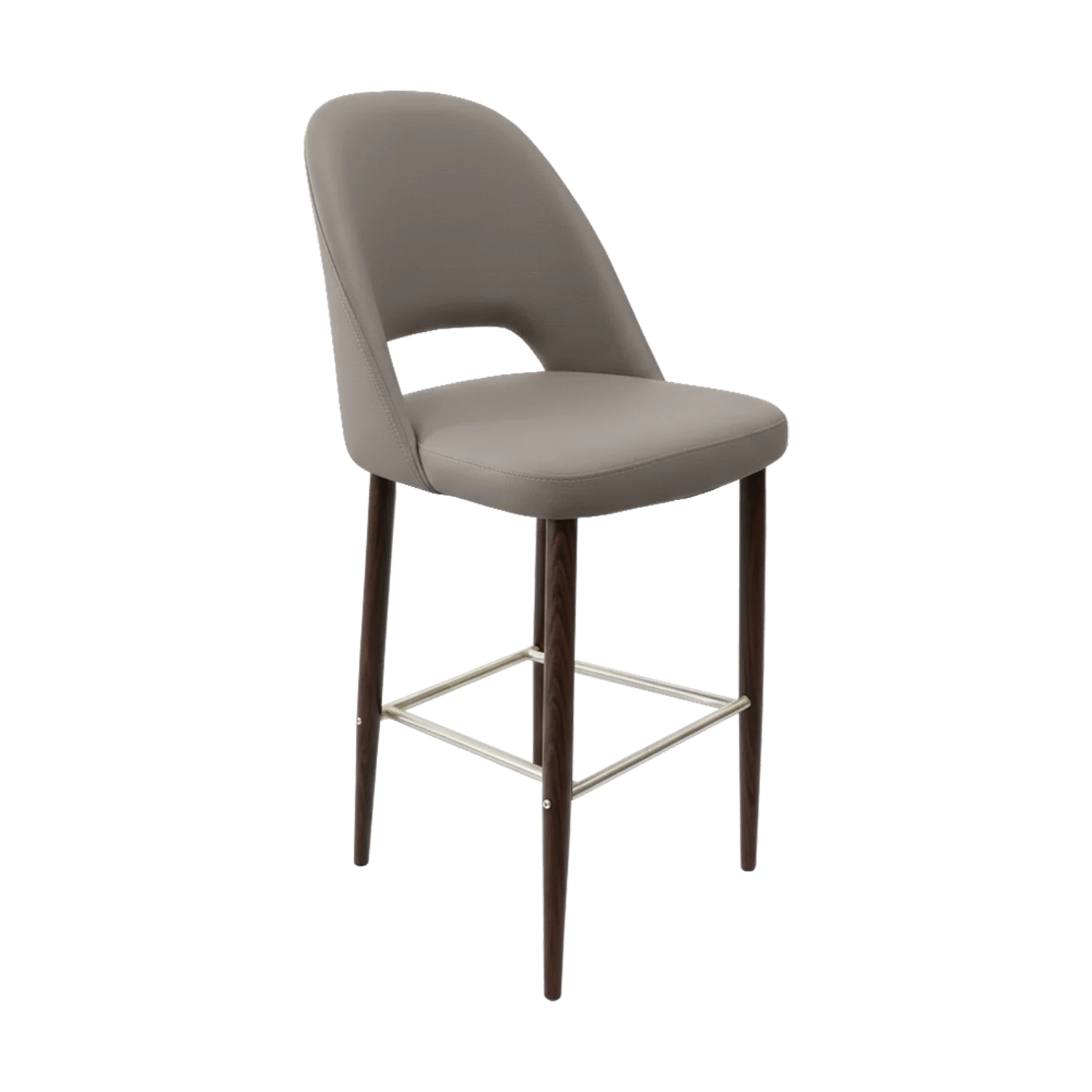 Durafurn New Orleans Crescent 750mm Barstool Wenge Round Legs Nougat Vinyl | Office Furniture Designs