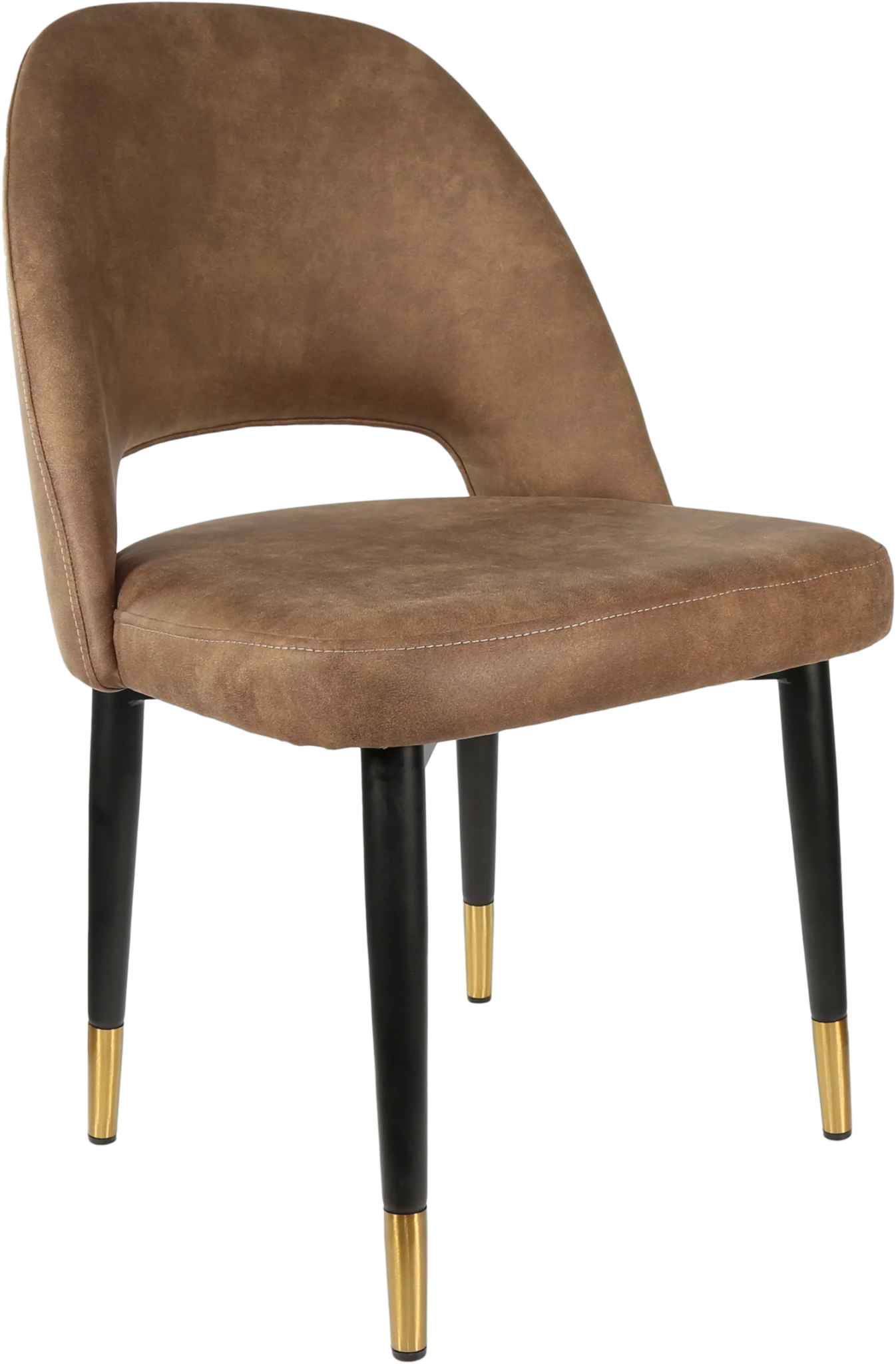 Durafurn Semifreddo Chair - Black Metal 450h Legs Mocha Fabric | Office Furniture Designs