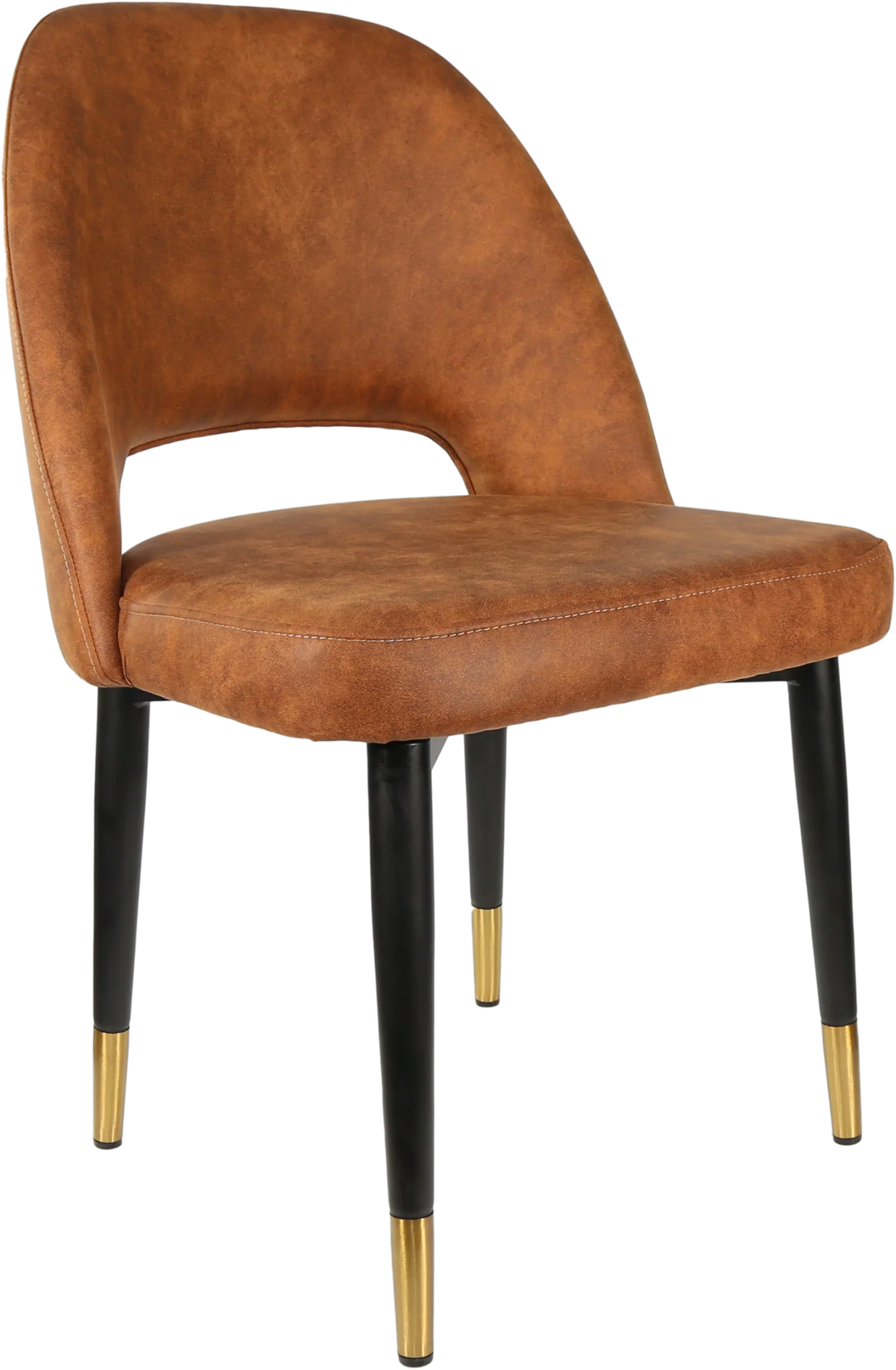 Durafurn Semifreddo Chair - Black Metal 450h Legs Tan Fabric | Office Furniture Designs