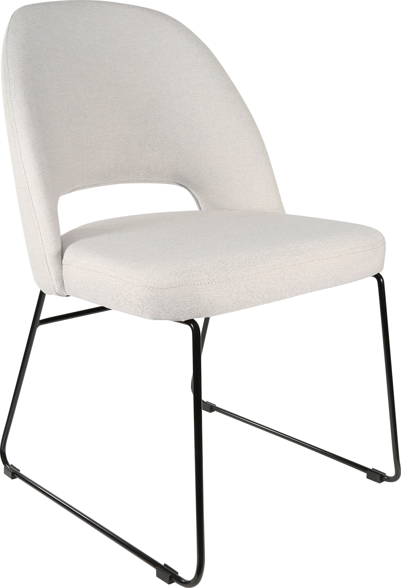 Durafurn Semifreddo Chair - Black Sled Base Light Grey Fabric | Office Furniture Designs