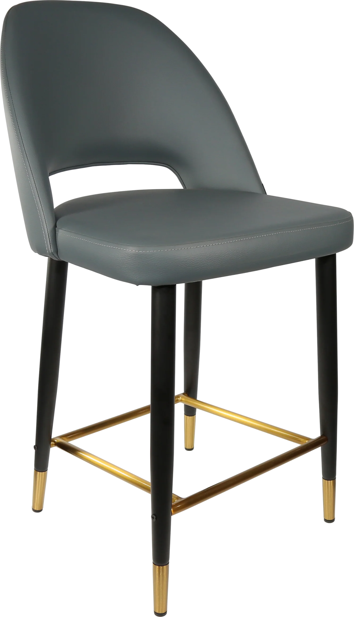 Durafurn Semifreddo Counter Stool - Black Metal 650h Legs Anthracite Vinyl | Office Furniture Designs