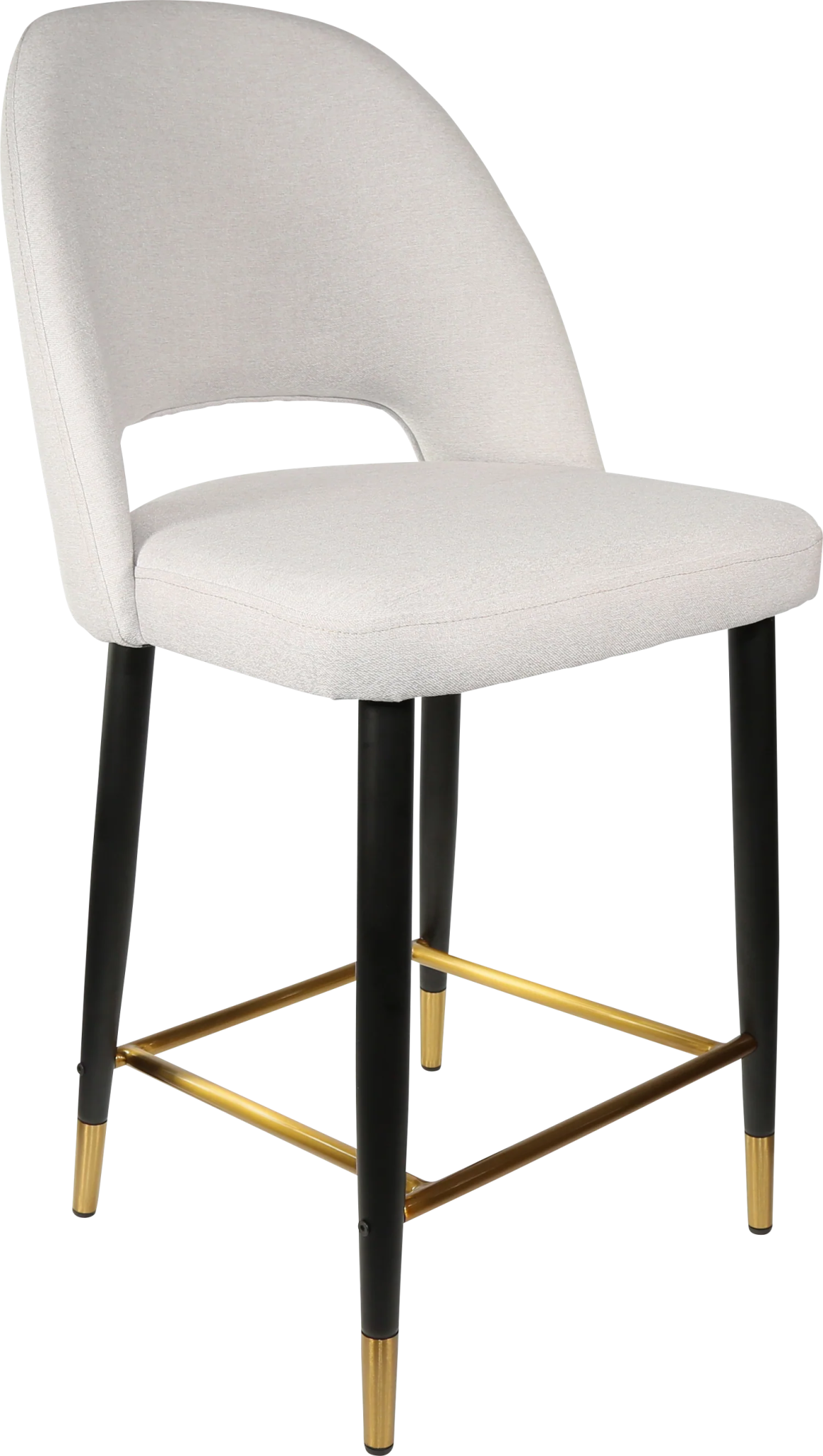Durafurn Semifreddo Counter Stool - Black Metal 650h Legs Light Grey Fabric | Office Furniture Designs