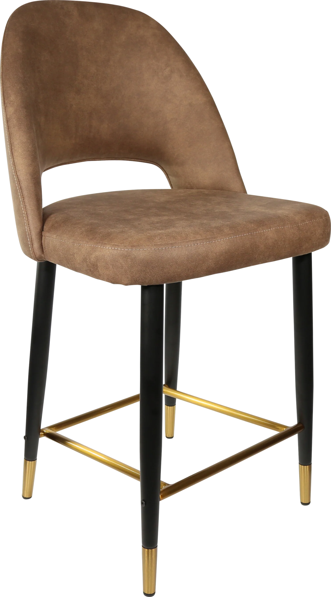 Durafurn Semifreddo Counter Stool - Black Metal 650h Legs Mocha Fabric | Office Furniture Designs