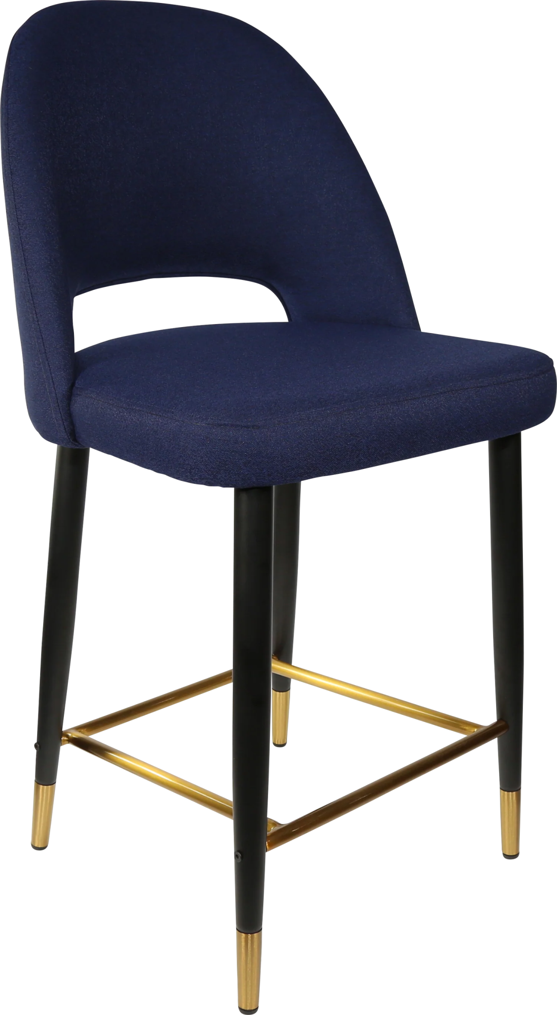 Durafurn Semifreddo Counter Stool - Black Metal 650h Legs Navy Fabric | Office Furniture Designs