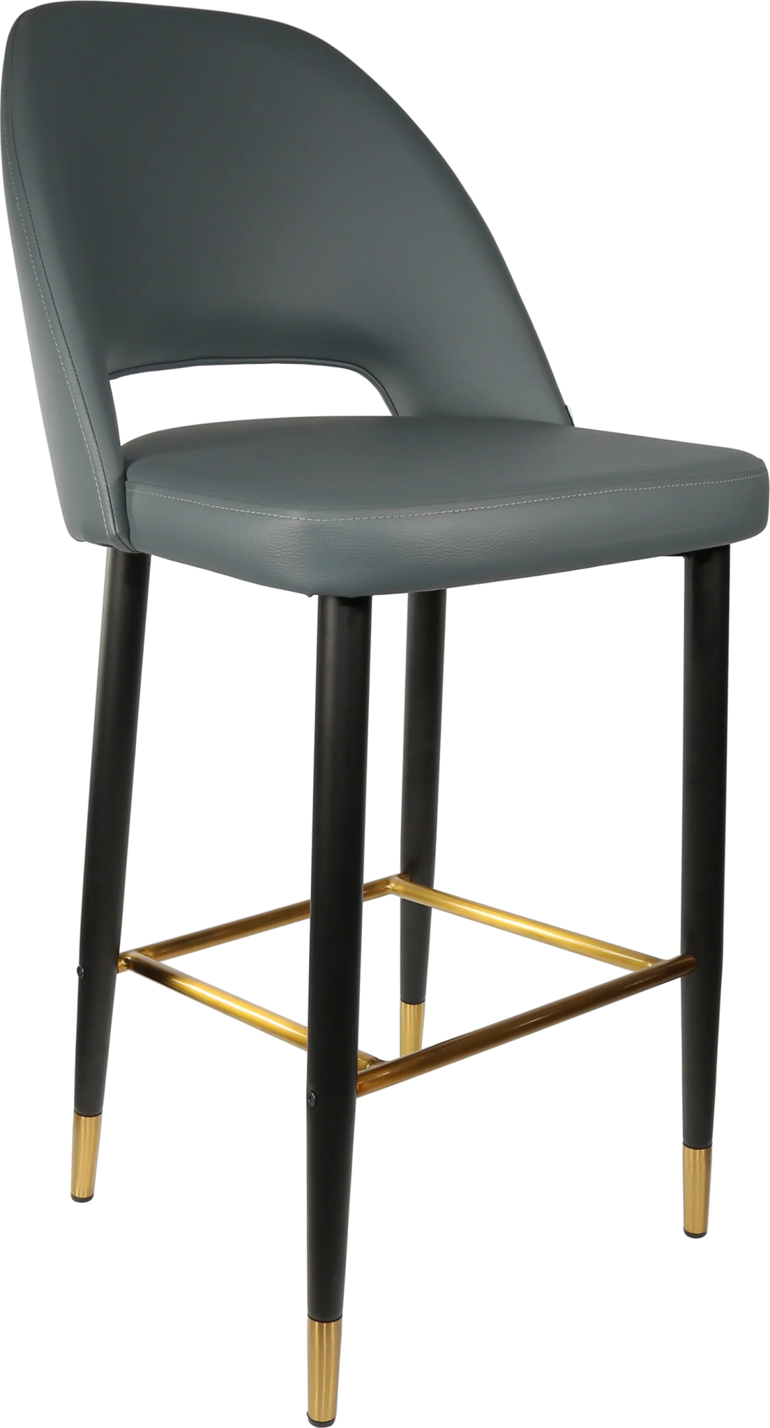 Durafurn Semifreddo Stool - Black Metal 750h Legs Anthracite Vinyl | Office Furniture Designs