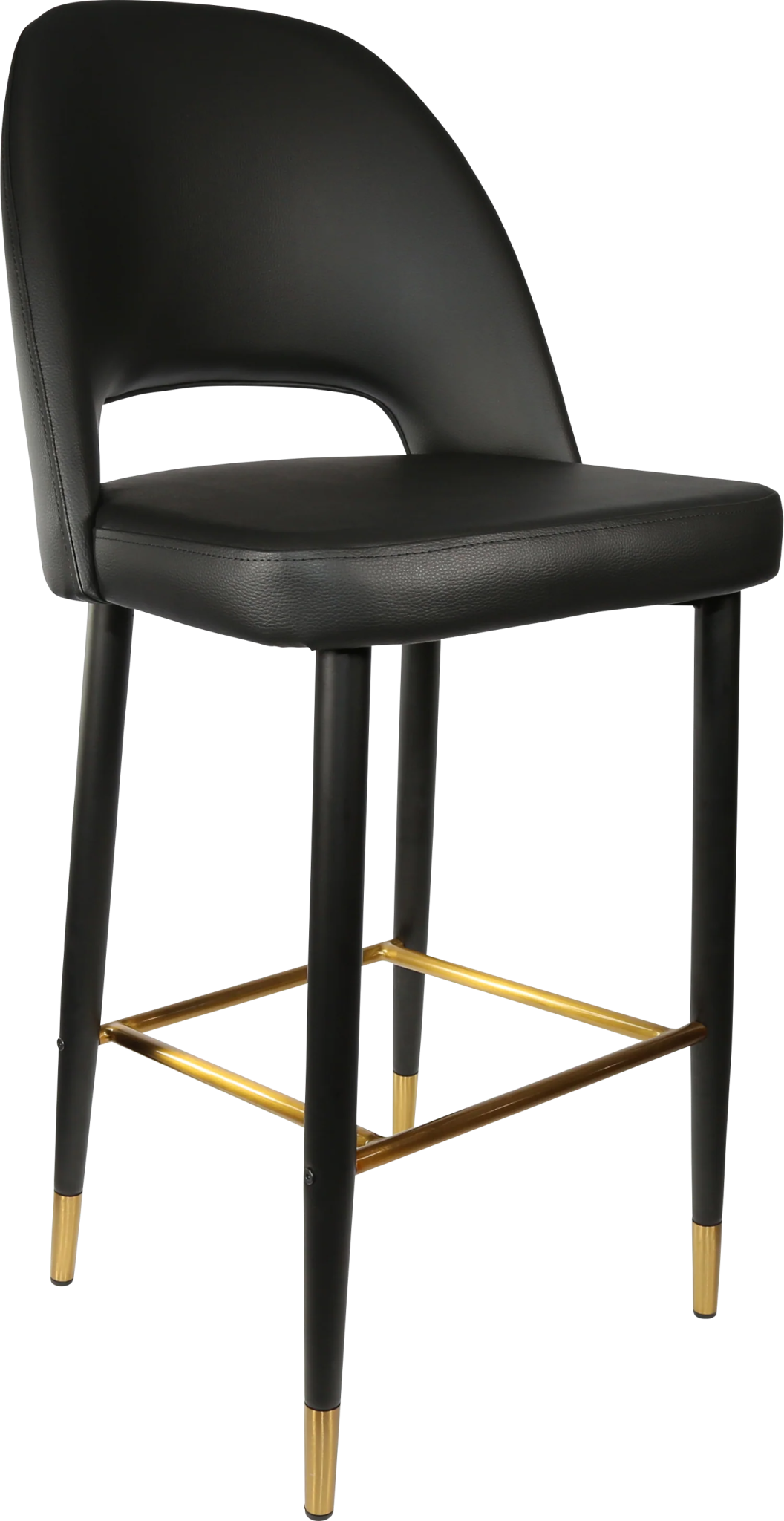 Durafurn Semifreddo Stool - Black Metal 750h Legs Black Vinyl | Office Furniture Designs