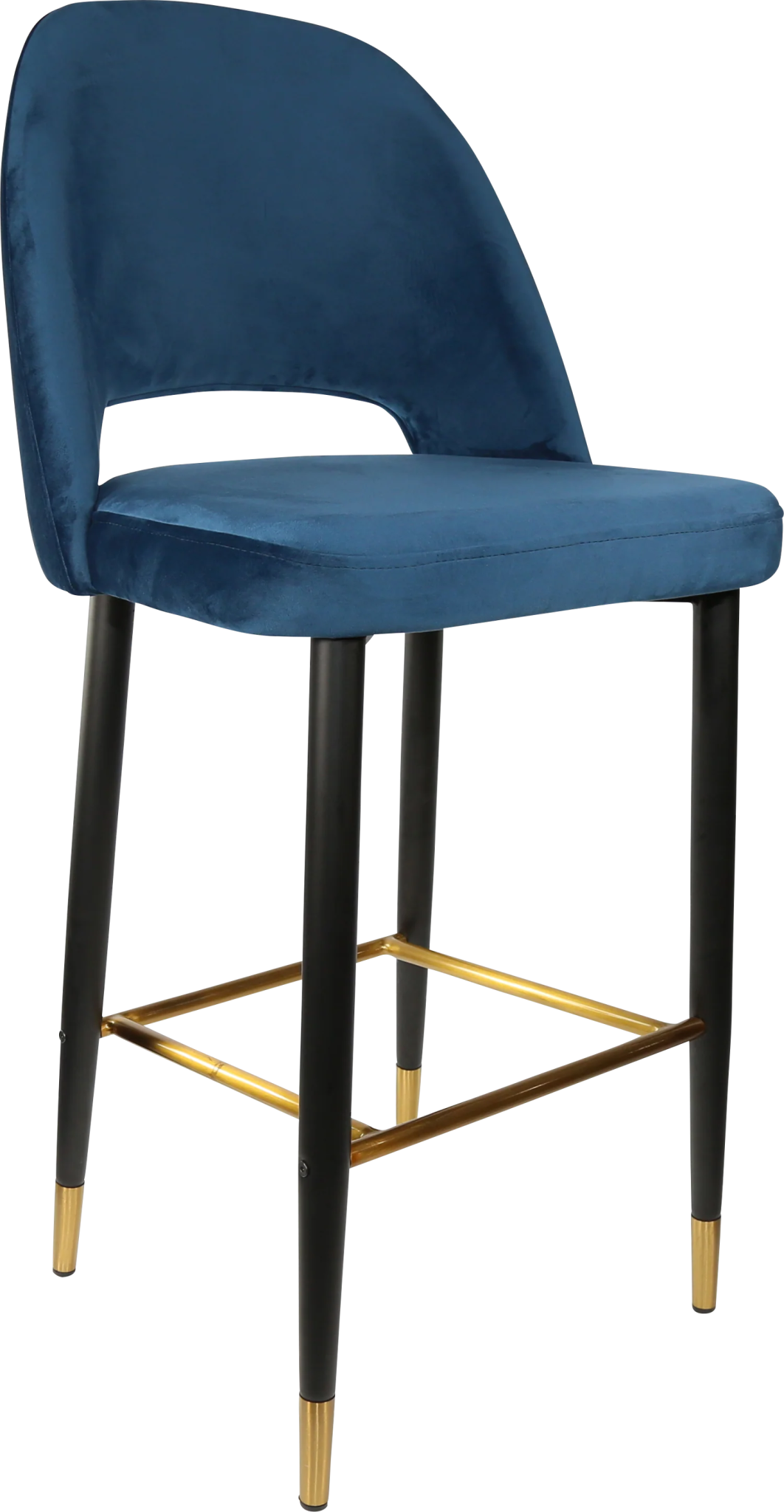 Durafurn Semifreddo Stool - Black Metal 750h Legs Denim Velvet | Office Furniture Designs
