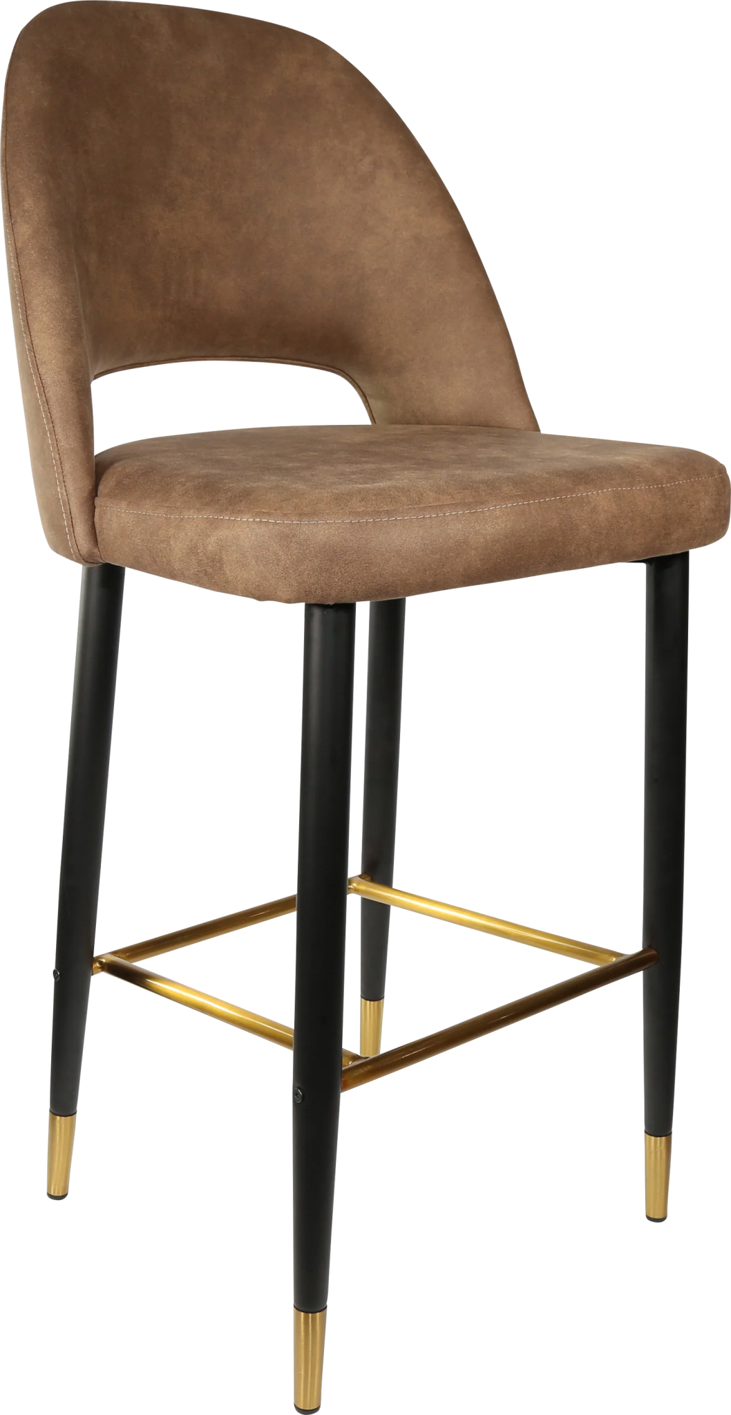 Durafurn Semifreddo Stool - Black Metal 750h Legs Mocha Fabric | Office Furniture Designs