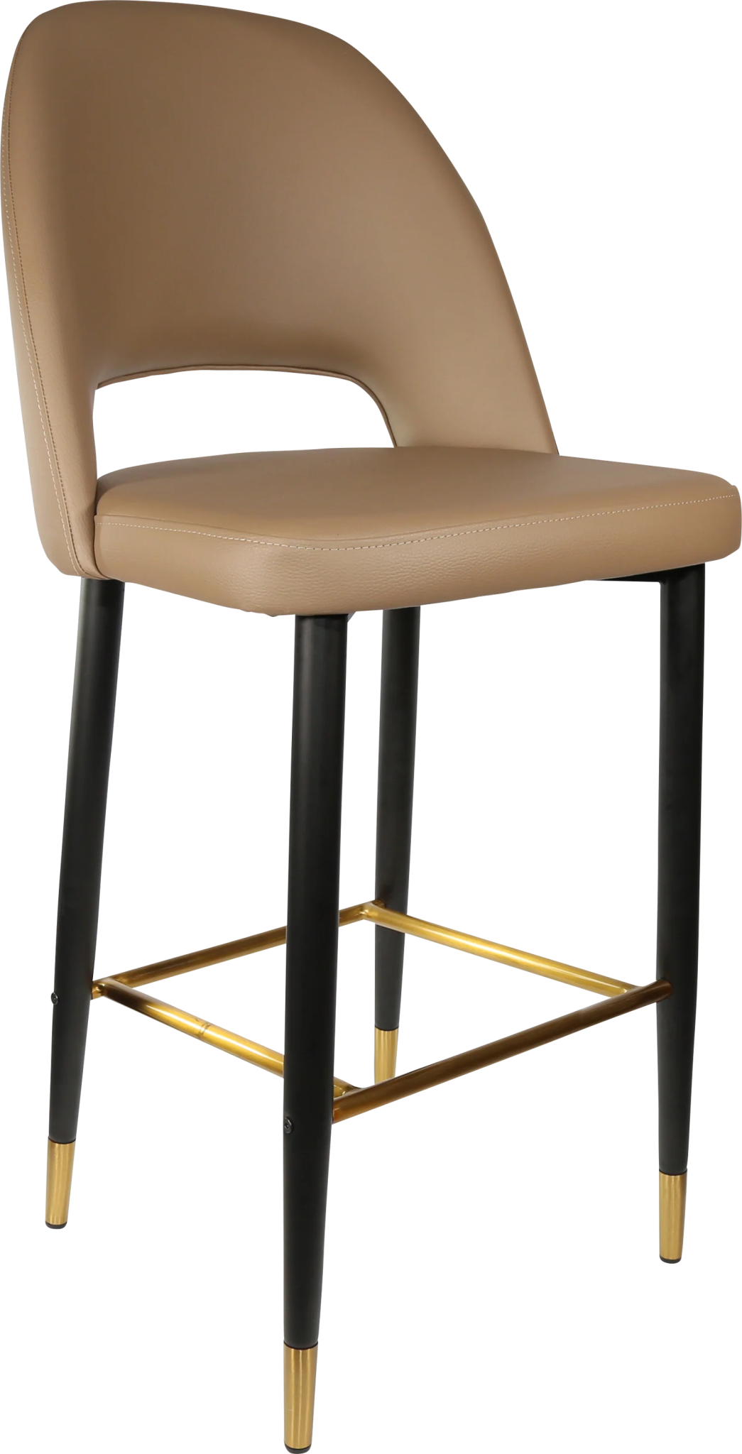 Durafurn Semifreddo Stool - Black Metal 750h Legs Taupe Vinyl | Office Furniture Designs