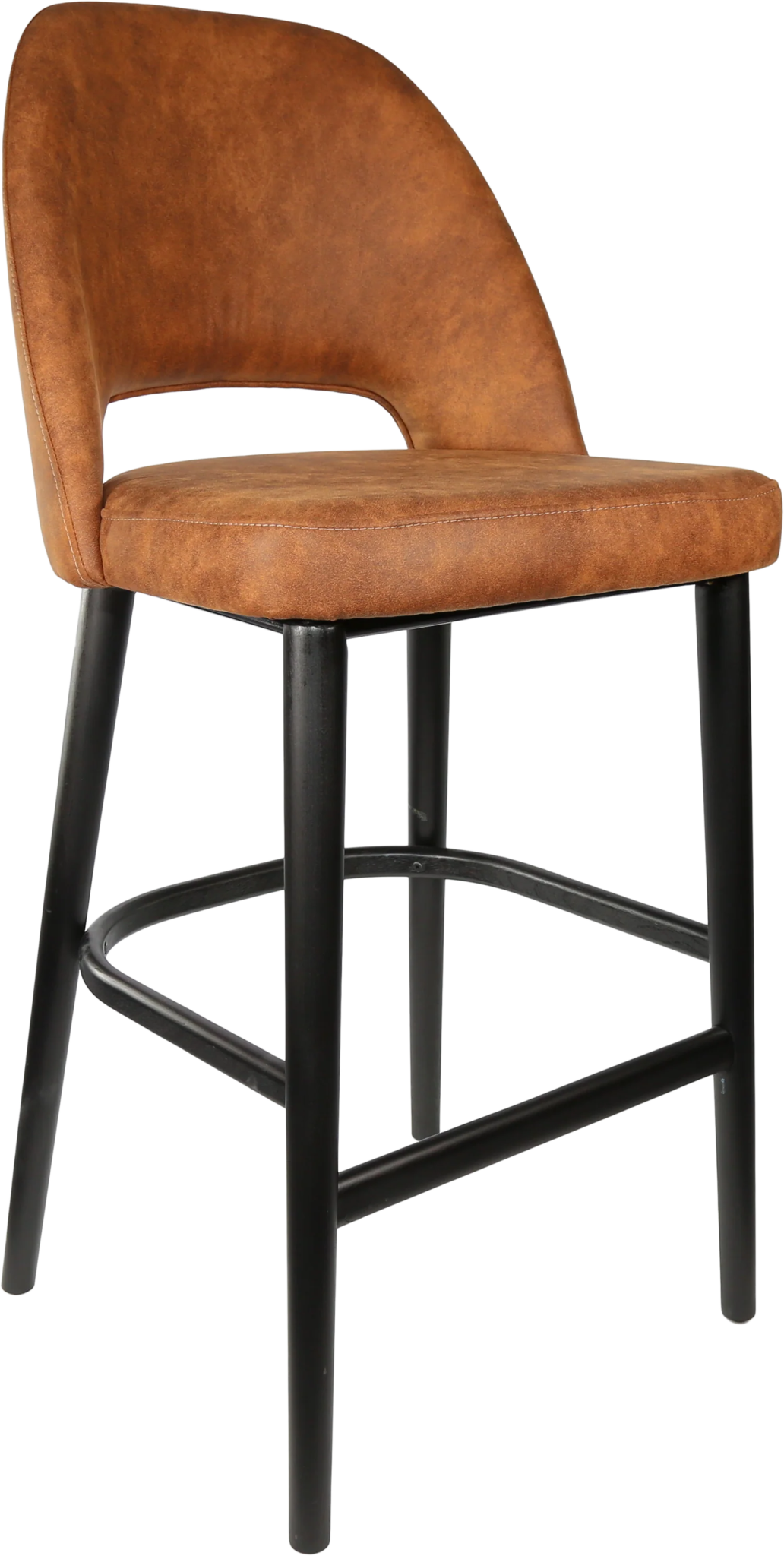 Durafurn Semifreddo Stool Black Tan Fabric | Office Furniture Designs