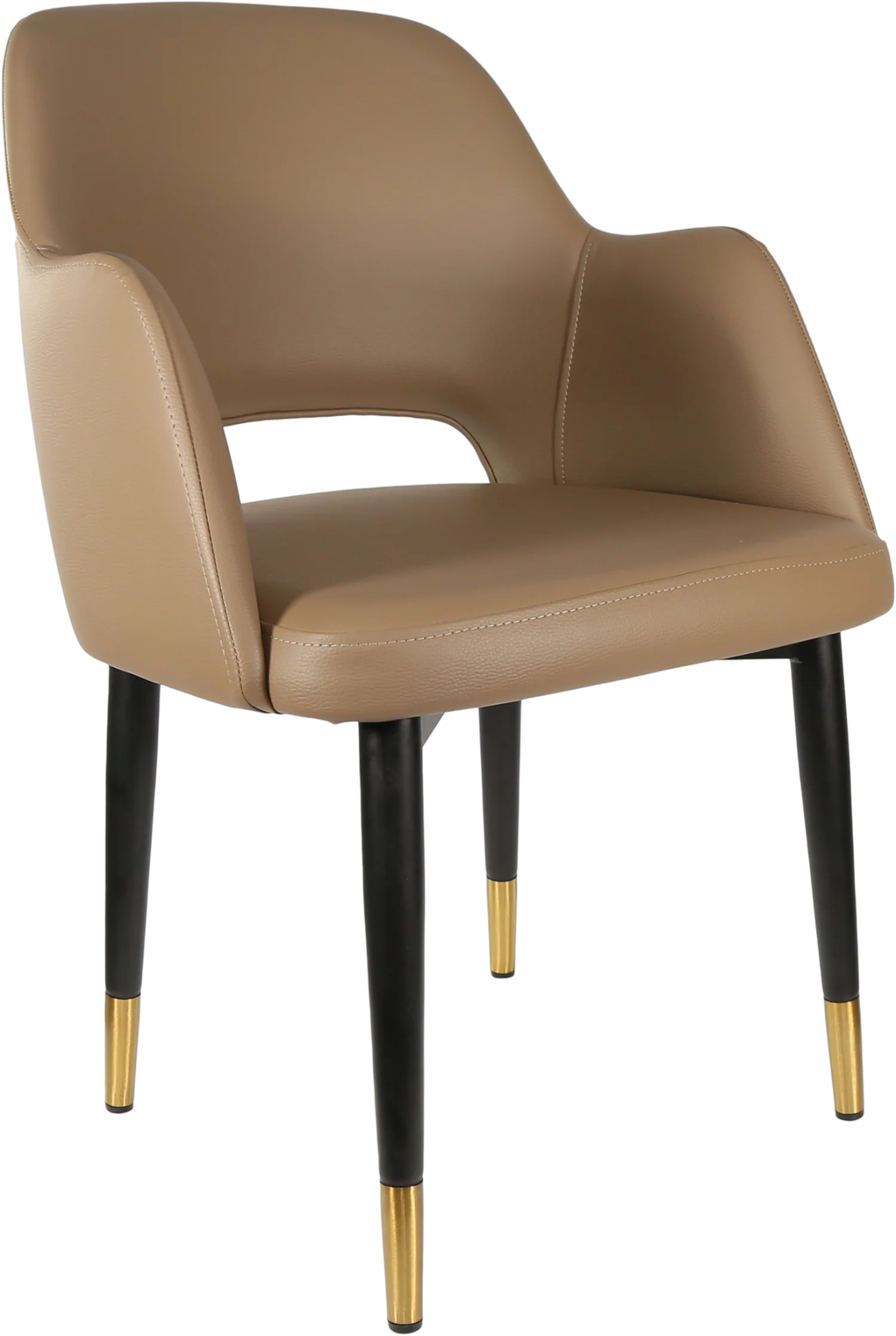 Durafurn Sorbet Chair - Black Metal 450h Legs Taupe Vinyl | Office Furniture Designs