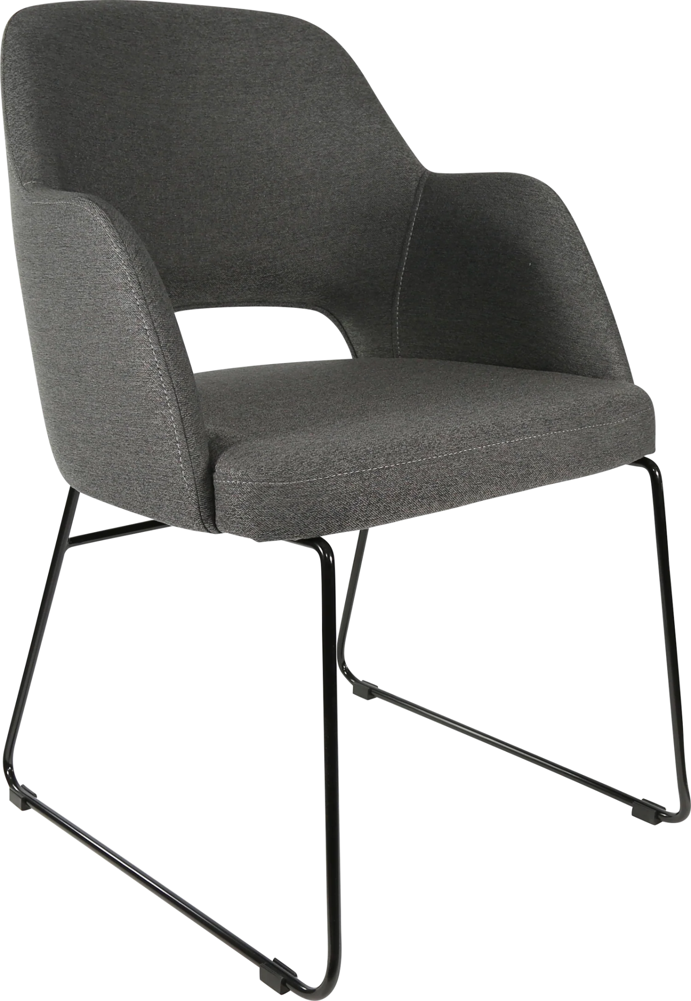 Durafurn Sorbet Chair - Black Sled Base Anthracite Fabric | Office Furniture Designs