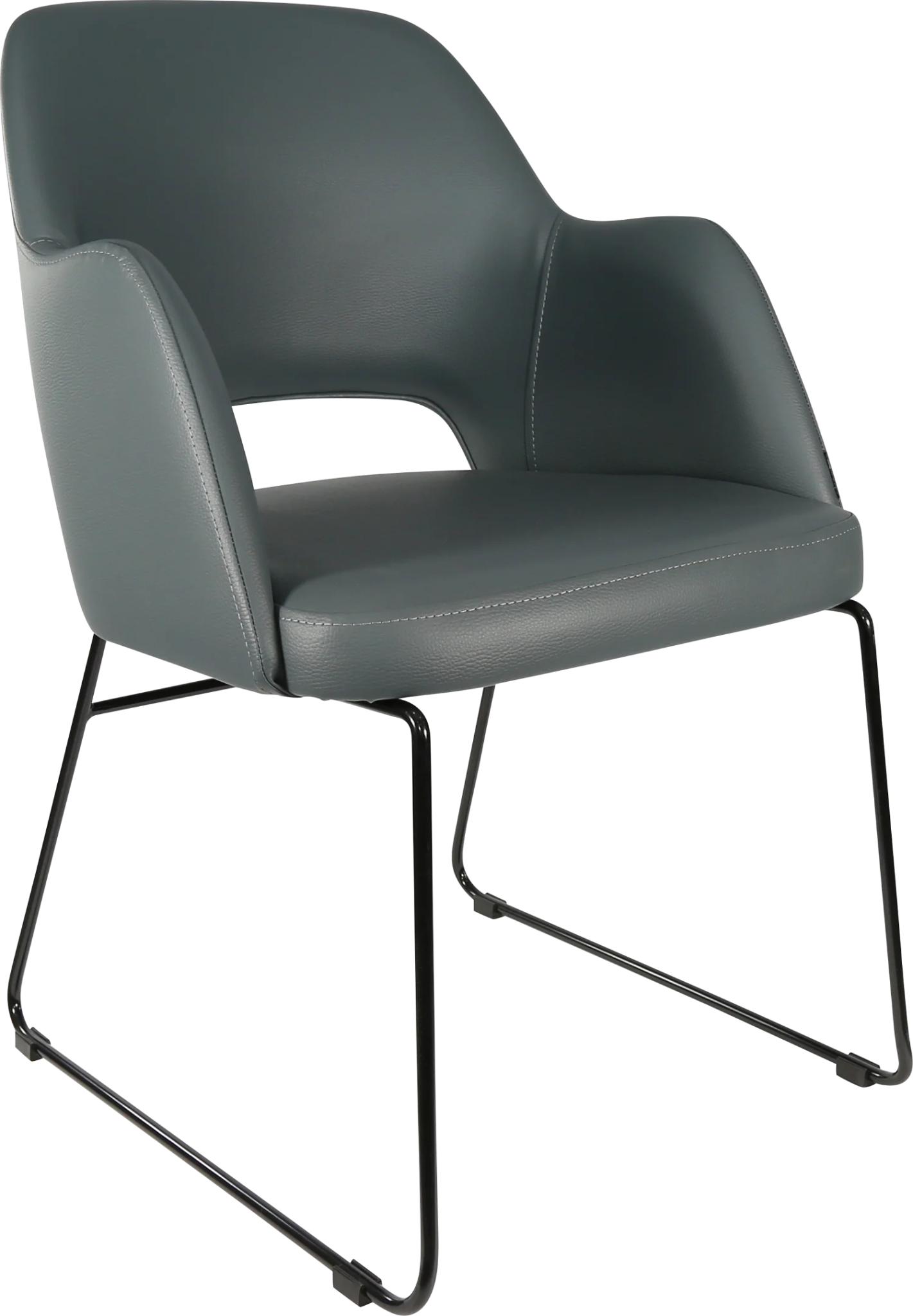 Durafurn Sorbet Chair - Black Sled Base Anthracite Vinyl | Office Furniture Designs