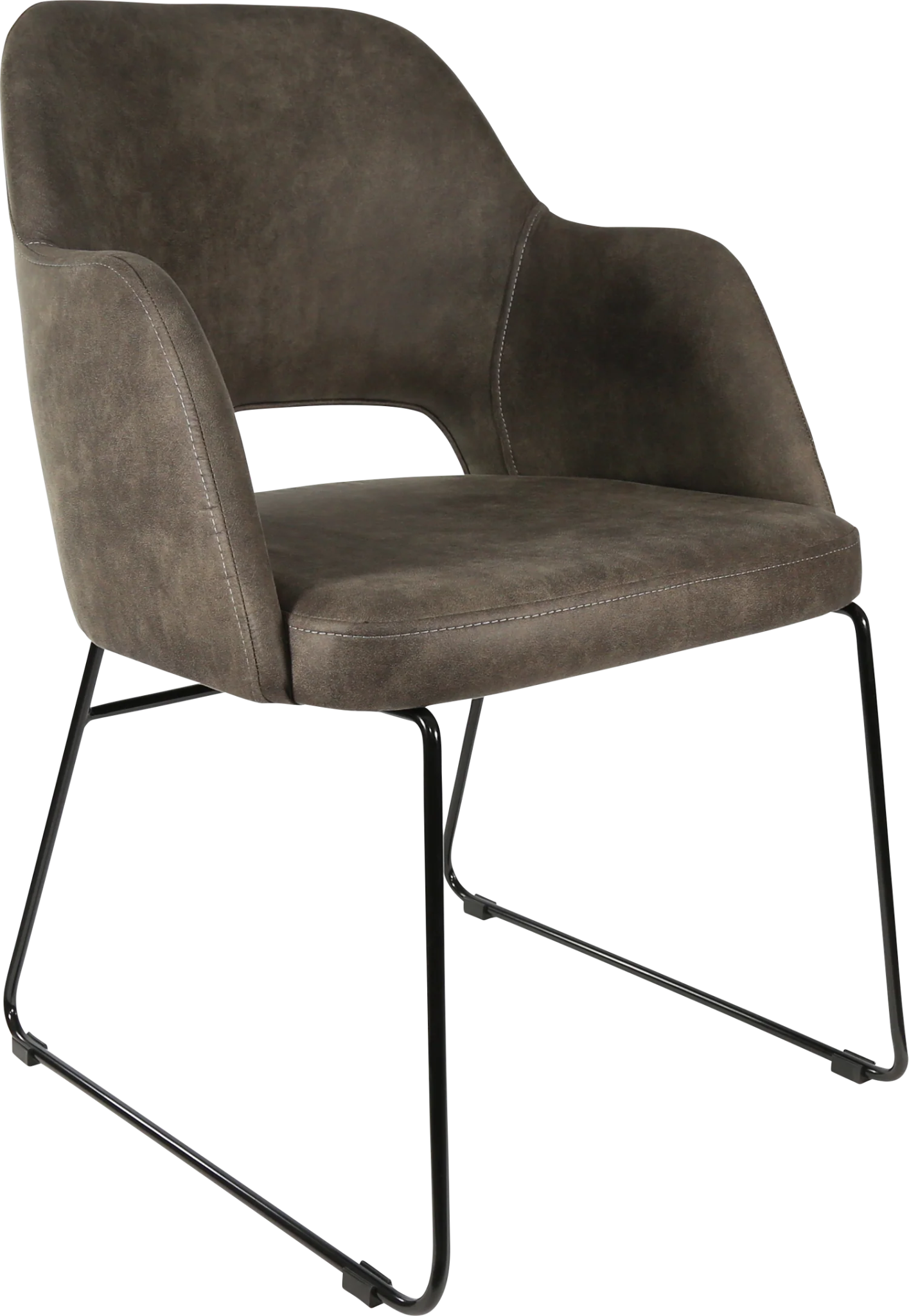 Durafurn Sorbet Chair - Black Sled Base Charcoal Fabric | Office Furniture Designs