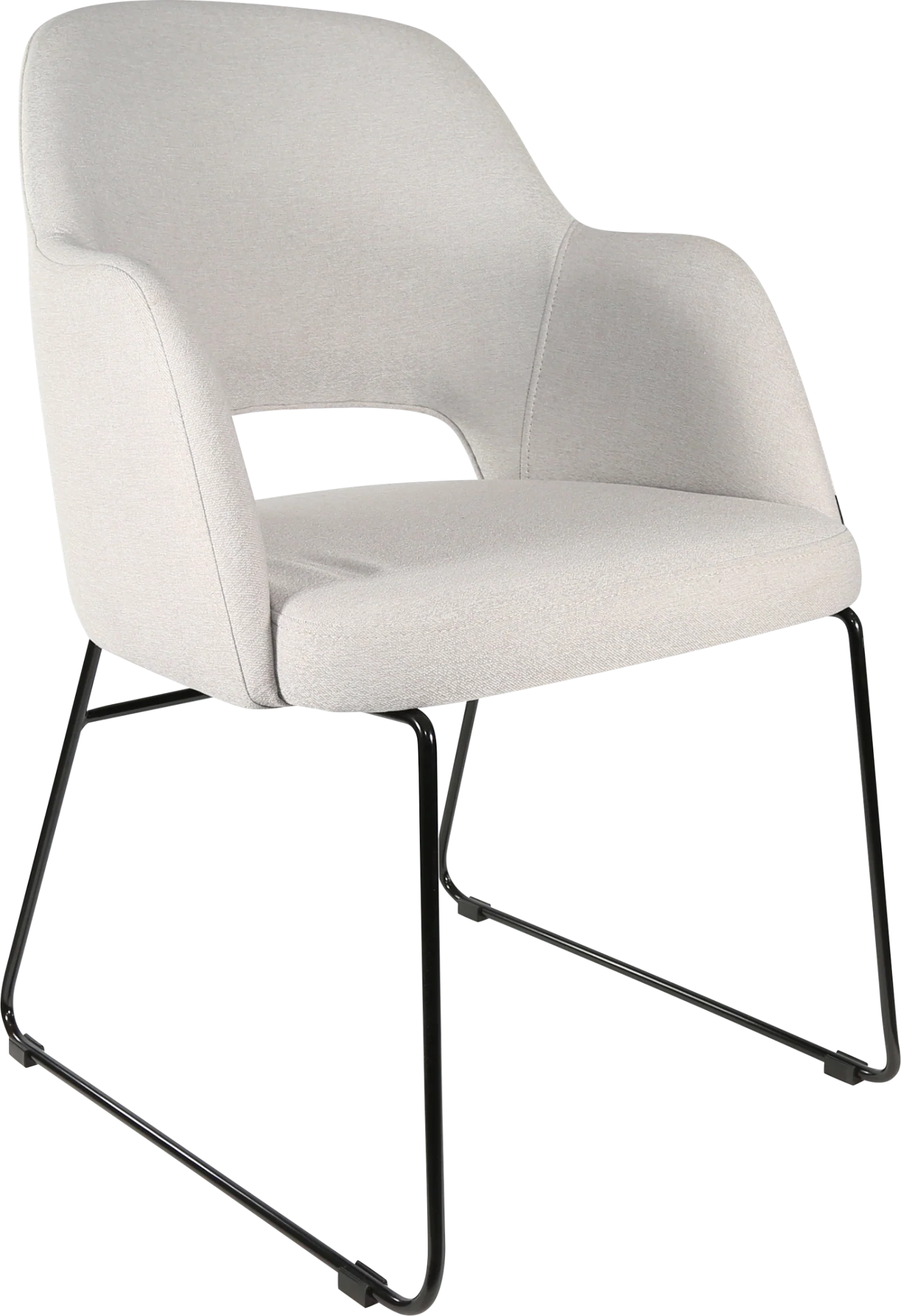 Durafurn Sorbet Chair - Black Sled Base Light Grey Fabric | Office Furniture Designs