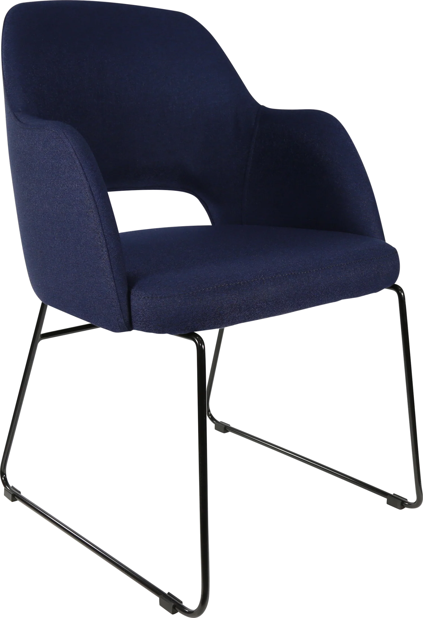 Durafurn Sorbet Chair - Black Sled Base Navy Fabric | Office Furniture Designs