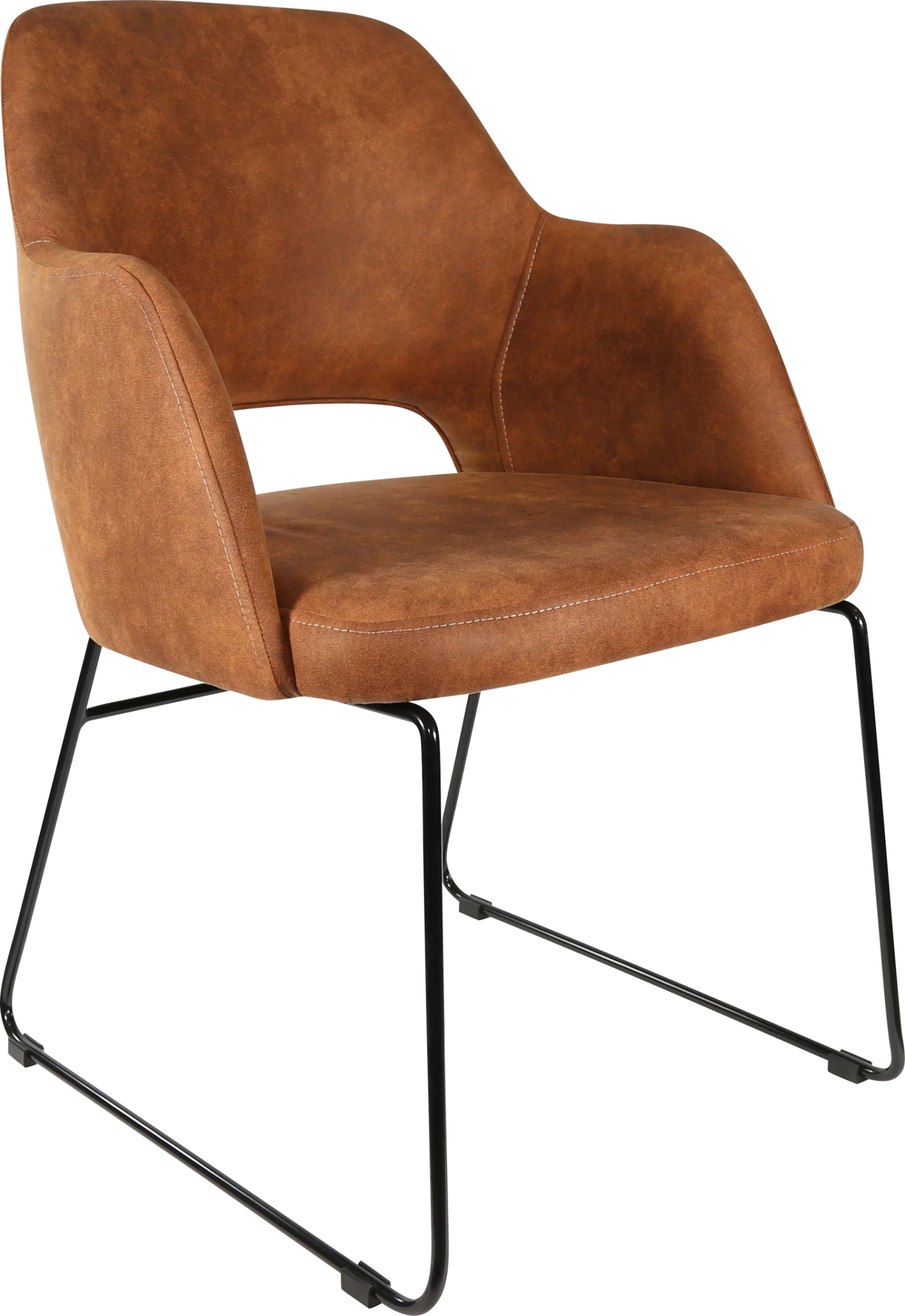 Durafurn Sorbet Chair - Black Sled Base Tan Fabric | Office Furniture Designs