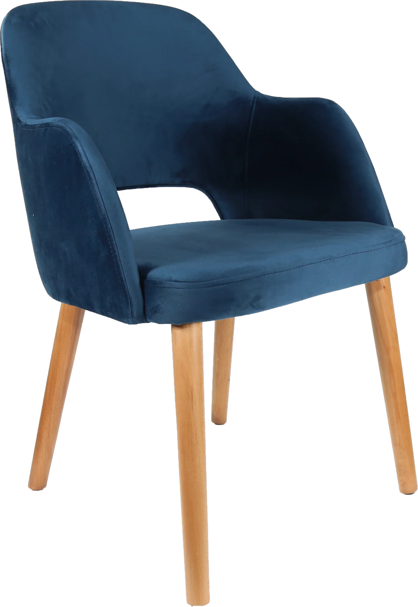 Durafurn Sorbet Chair Oak Denim Velvet | Office Furniture Designs