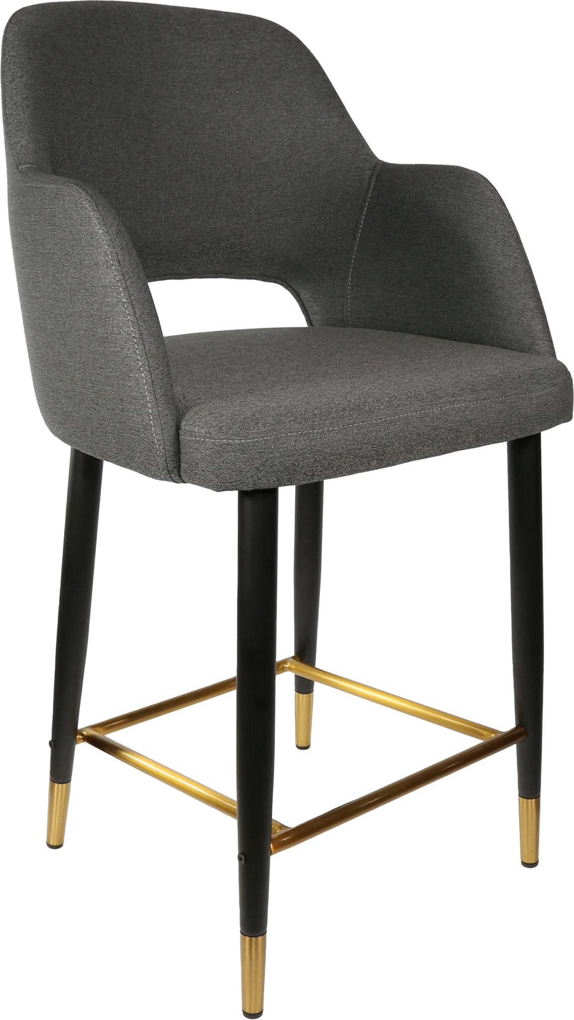 Durafurn Sorbet Counter Stool - Black Metal 650h Legs Anthracite Fabric | Office Furniture Designs