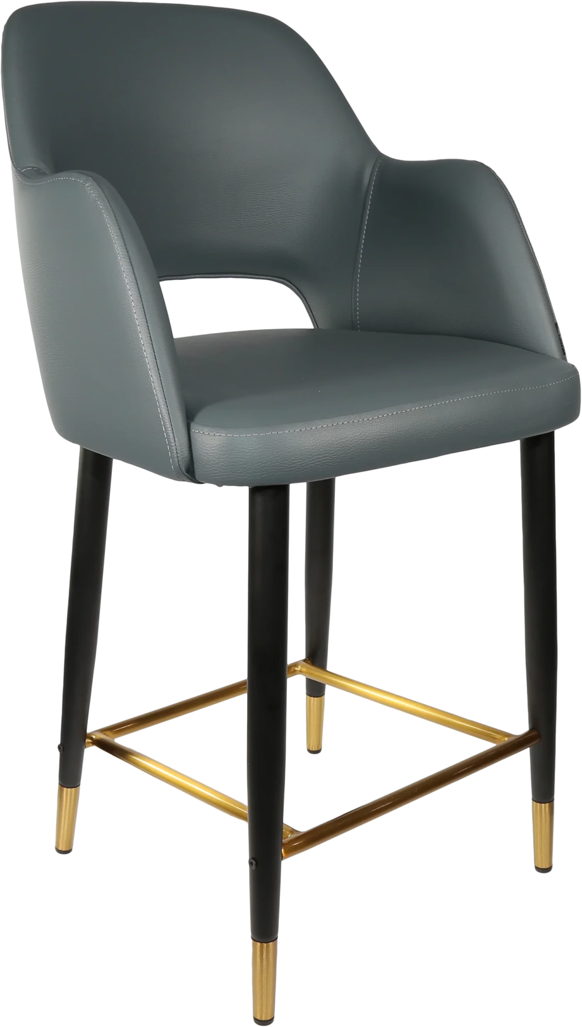 Durafurn Sorbet Counter Stool - Black Metal 650h Legs Anthracite Vinyl | Office Furniture Designs