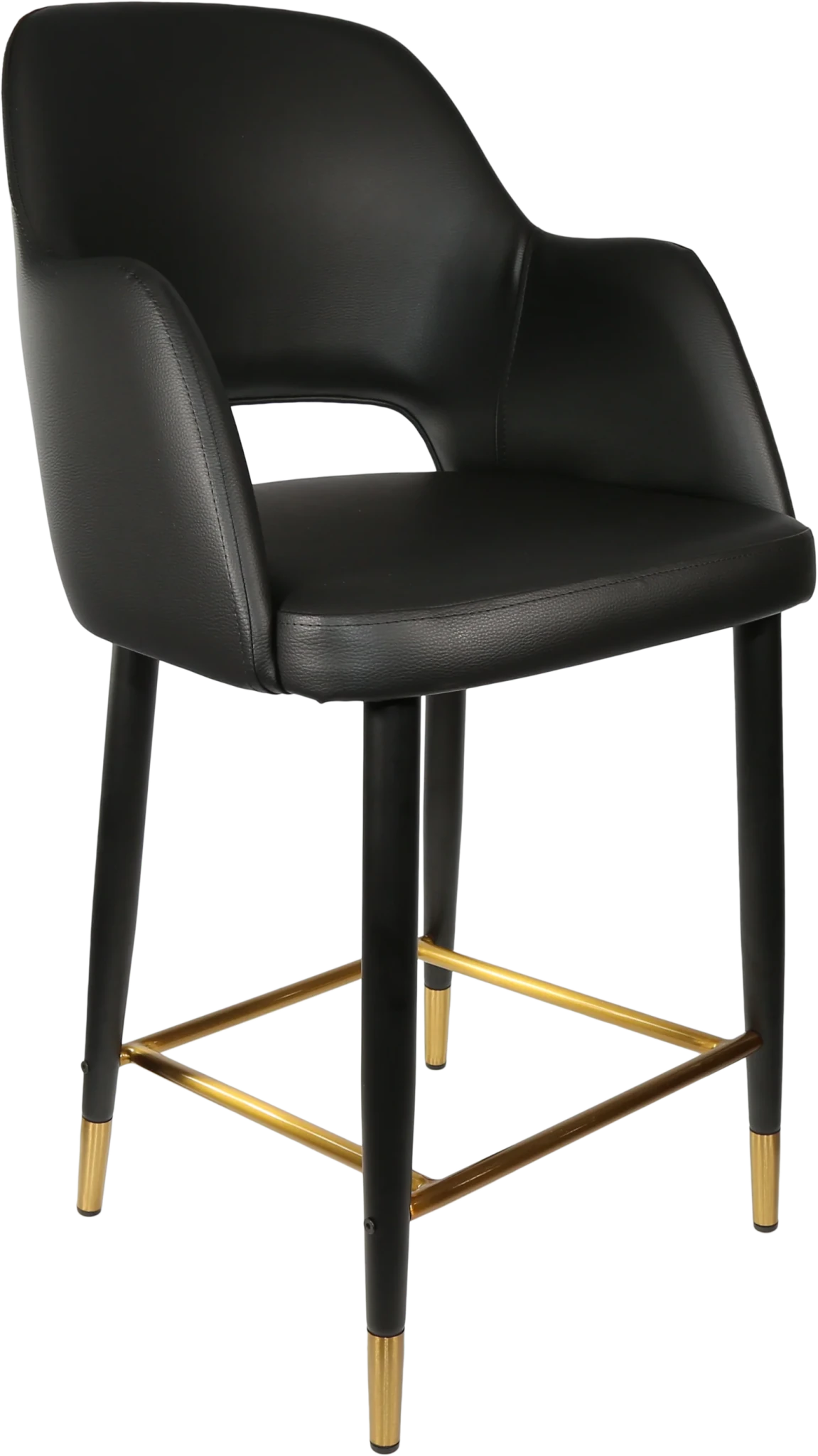 Durafurn Sorbet Counter Stool - Black Metal 650h Legs Black Vinyl | Office Furniture Designs
