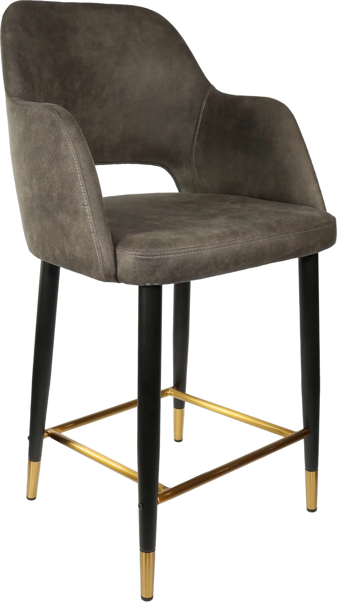 Durafurn Sorbet Counter Stool - Black Metal 650h Legs Charcoal Fabric | Office Furniture Designs