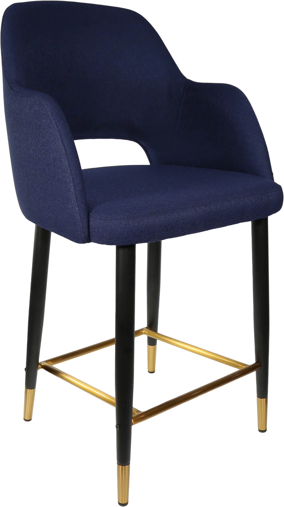 Durafurn Sorbet Counter Stool - Black Metal 650h Legs Navy Fabric | Office Furniture Designs