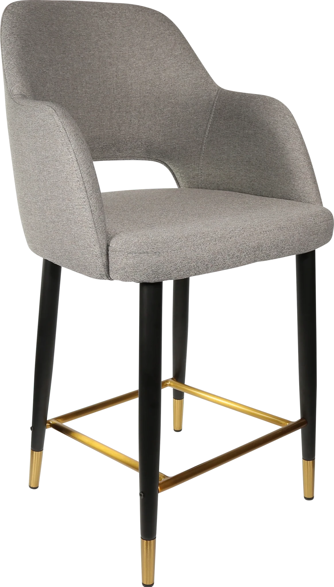 Durafurn Sorbet Counter Stool - Black Metal 650h Legs Taupe Fabric | Office Furniture Designs