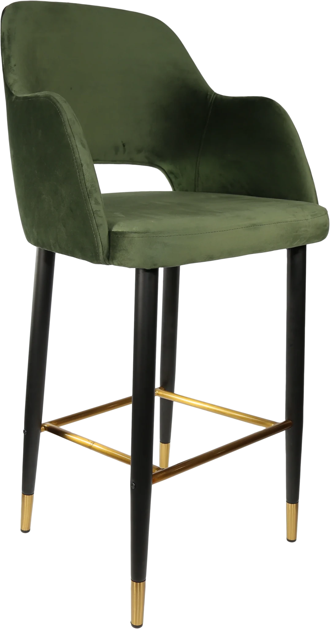 Durafurn Sorbet Stool - Black Metal 750h Legs Avocado Velvet | Office Furniture Designs