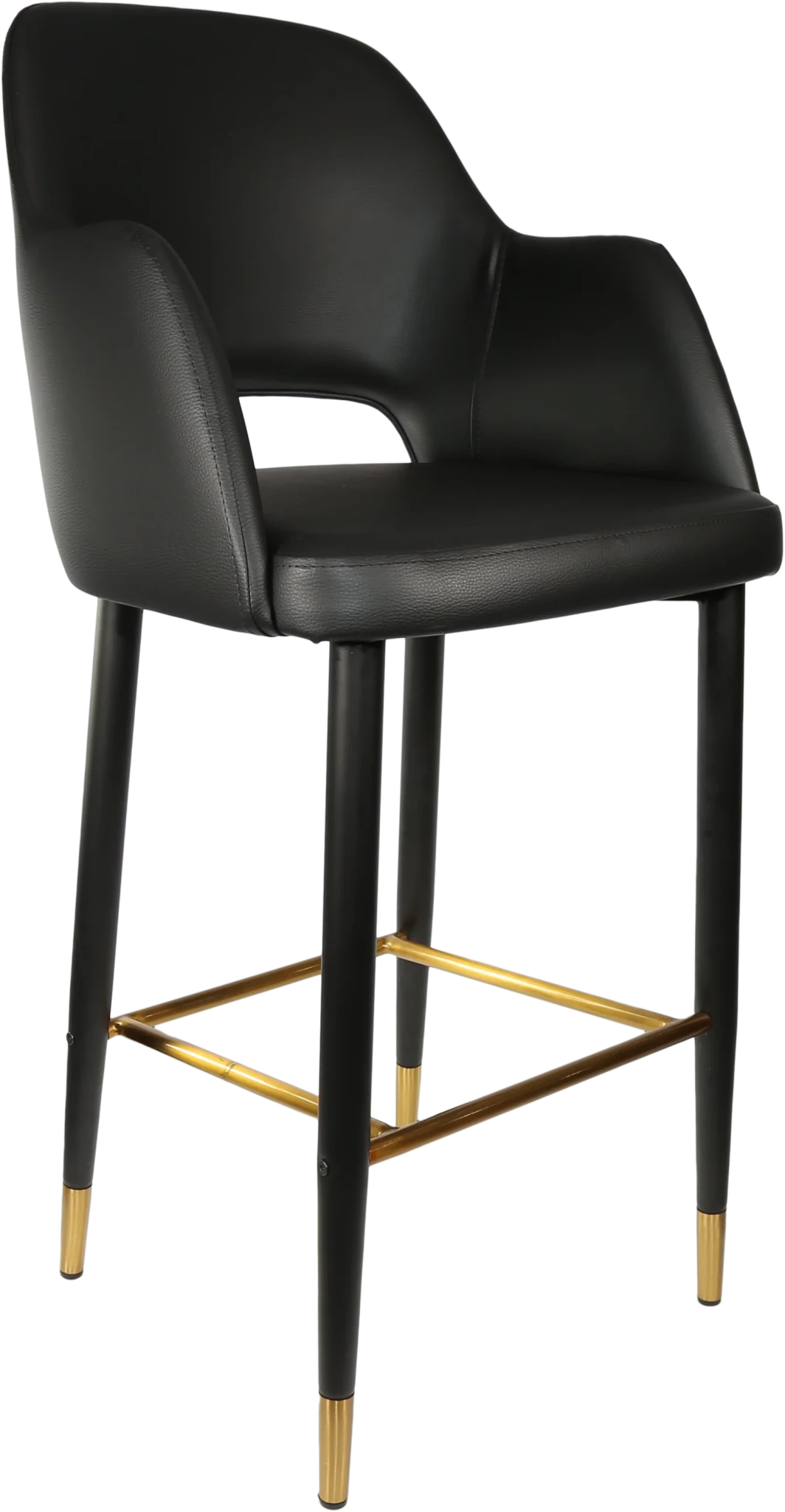 Durafurn Sorbet Stool - Black Metal 750h Legs Black Vinyl | Office Furniture Designs