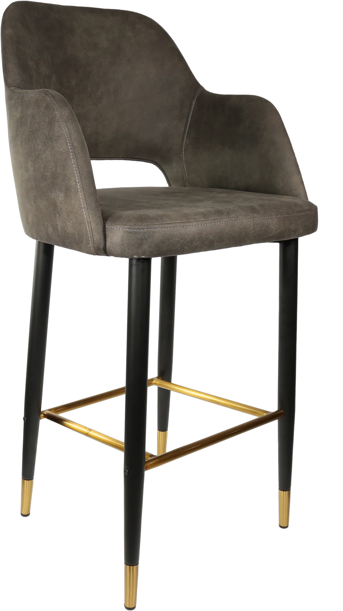 Durafurn Sorbet Stool - Black Metal 750h Legs Charcoal Fabric | Office Furniture Designs