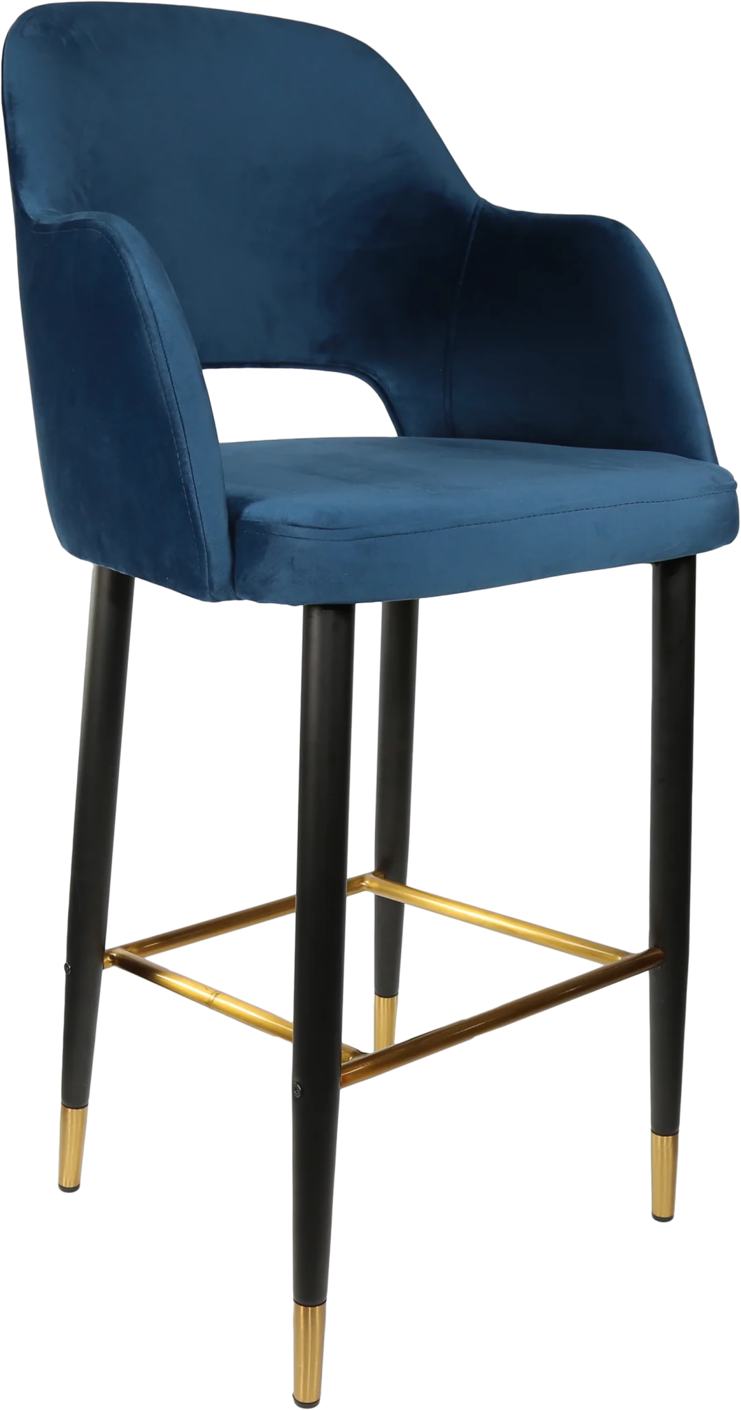Durafurn Sorbet Stool - Black Metal 750h Legs Denim Velvet | Office Furniture Designs