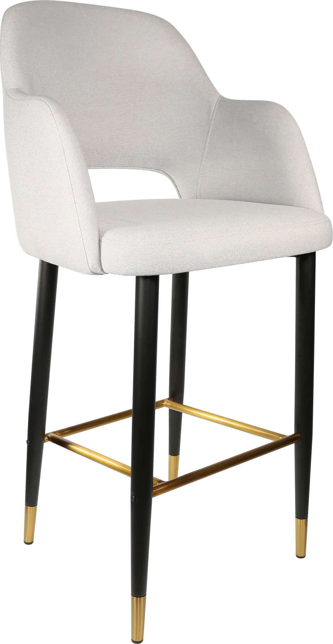 Durafurn Sorbet Stool - Black Metal 750h Legs Light Grey Fabric | Office Furniture Designs