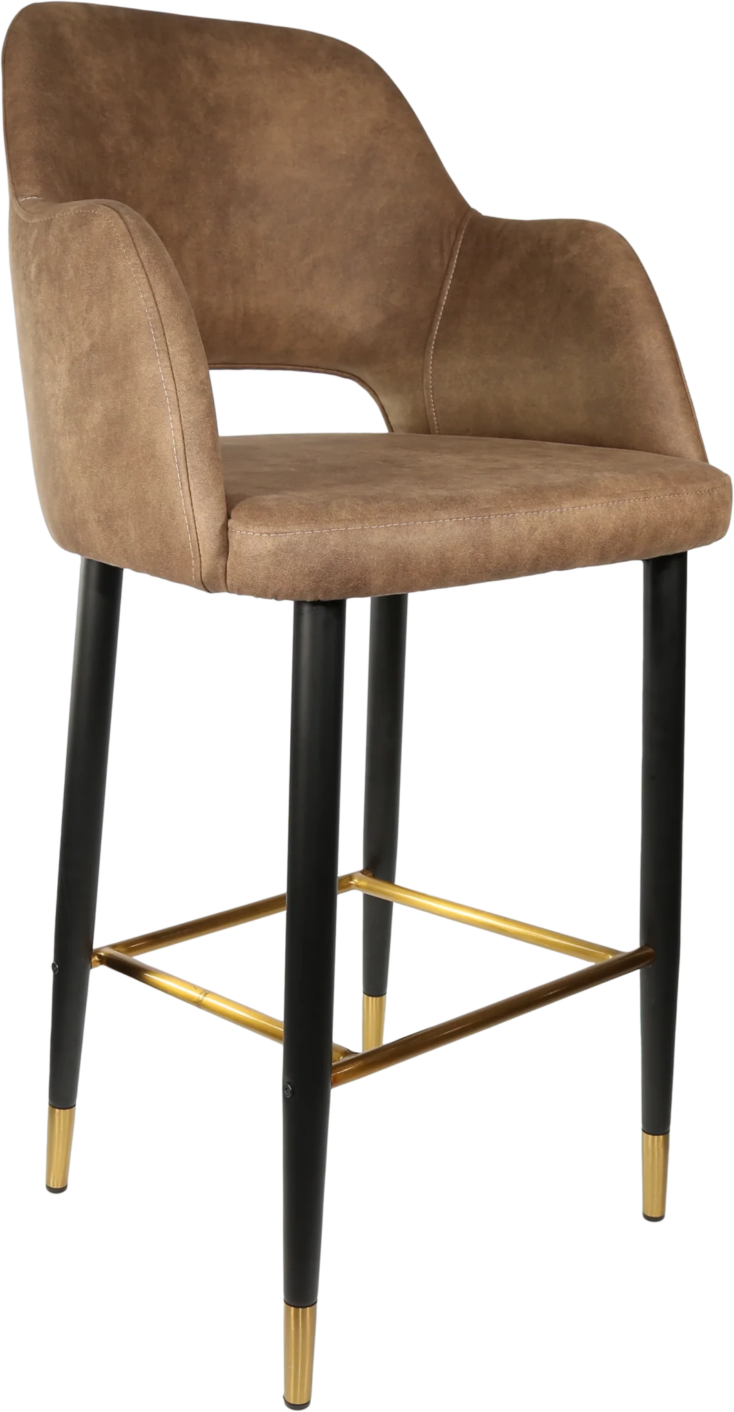 Durafurn Sorbet Stool - Black Metal 750h Legs Mocha Fabric | Office Furniture Designs