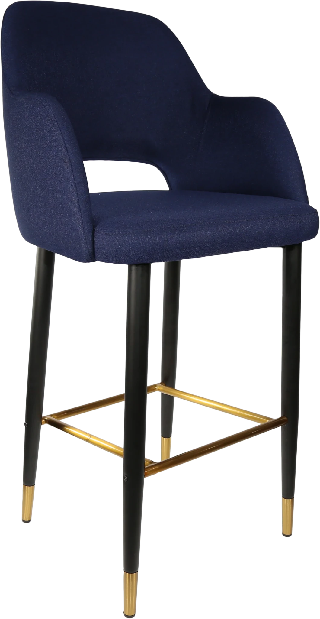 Durafurn Sorbet Stool - Black Metal 750h Legs Navy Fabric | Office Furniture Designs