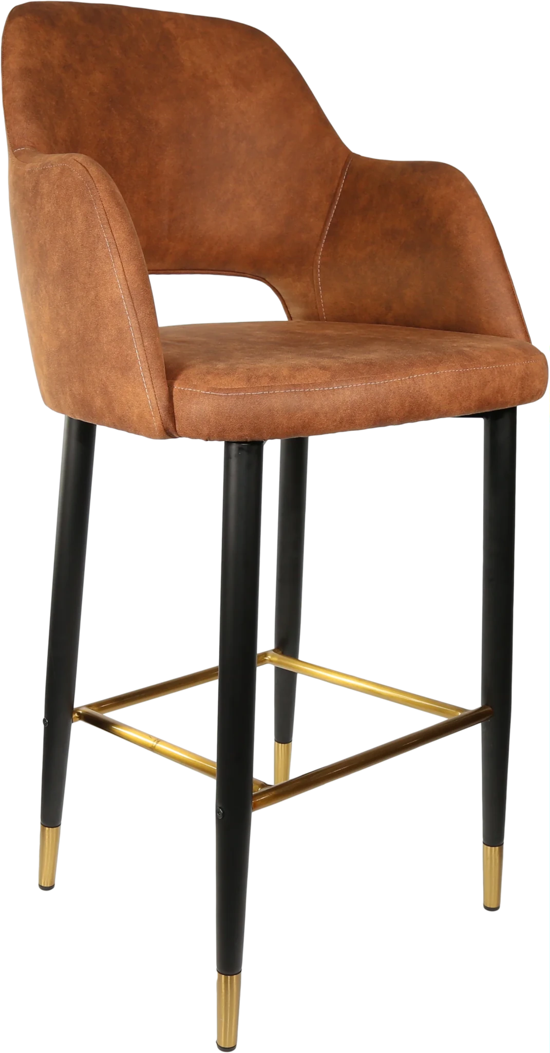 Durafurn Sorbet Stool - Black Metal 750h Legs Tan Fabric | Office Furniture Designs