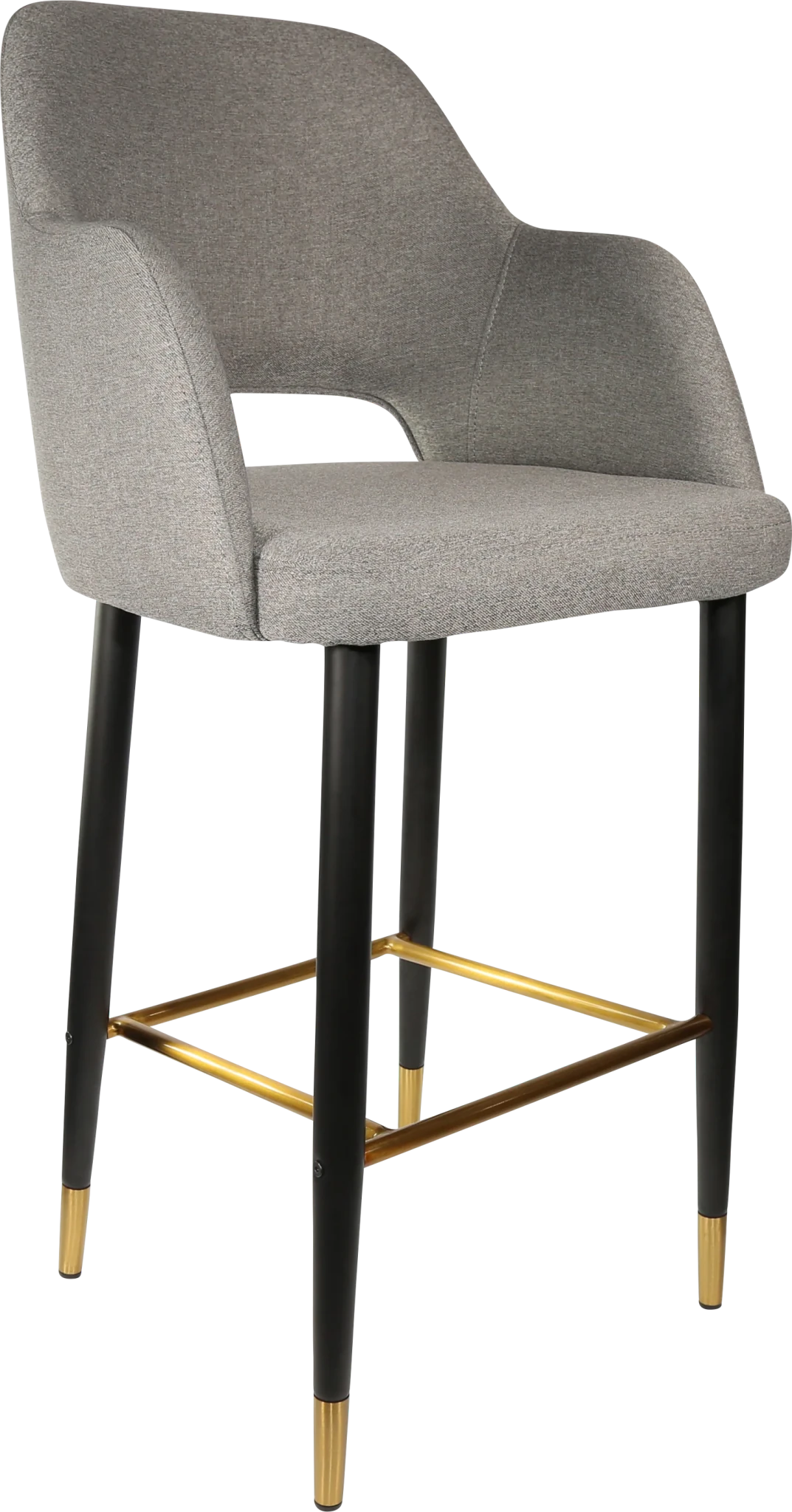 Durafurn Sorbet Stool - Black Metal 750h Legs Taupe Fabric | Office Furniture Designs