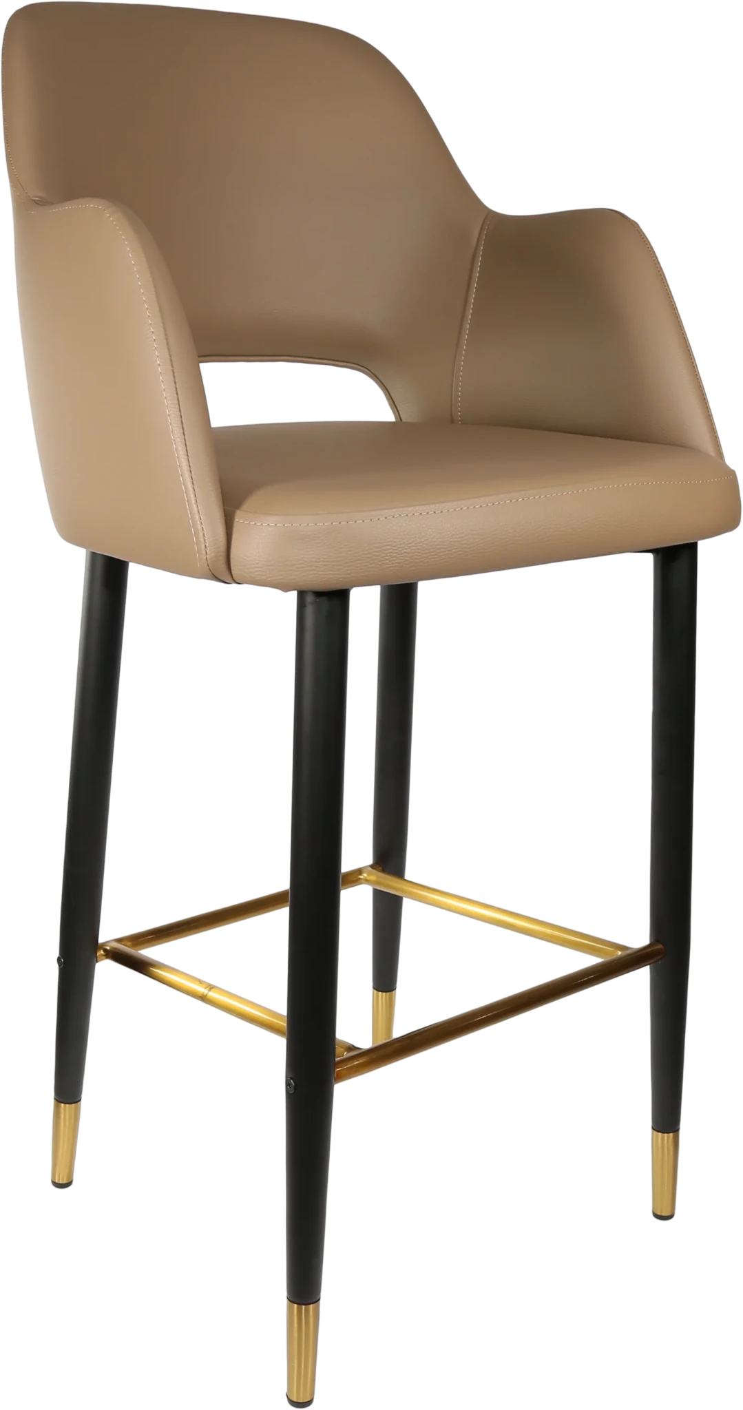 Durafurn Sorbet Stool - Black Metal 750h Legs Taupe Vinyl | Office Furniture Designs