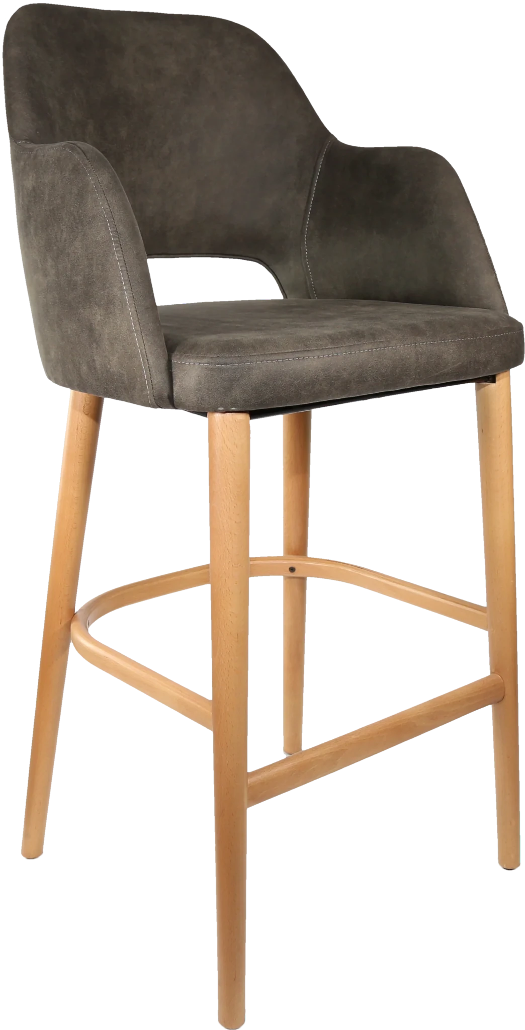 Durafurn Sorbet Stool Trojan Oak Charcoal Fabric | Office Furniture Designs