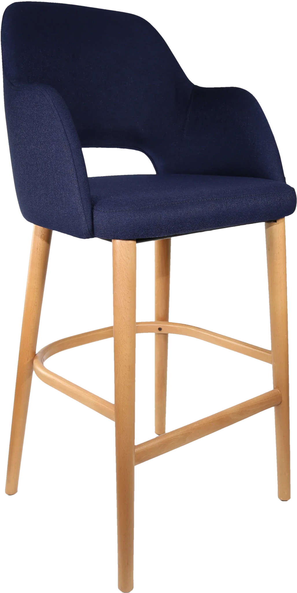 Durafurn Sorbet Stool Trojan Oak Navy Fabric | Office Furniture Designs