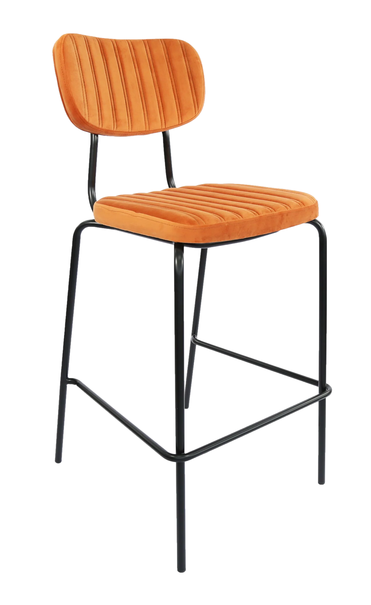 Durafurn Tiramisu Barstool Black Frame Burnt Orange Velvet | Office Furniture Designs
