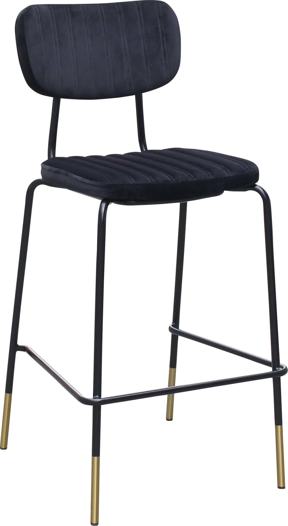 Durafurn Tiramisu Barstool Black Frame with Brass Tip Black Velvet | Office Furniture Designs