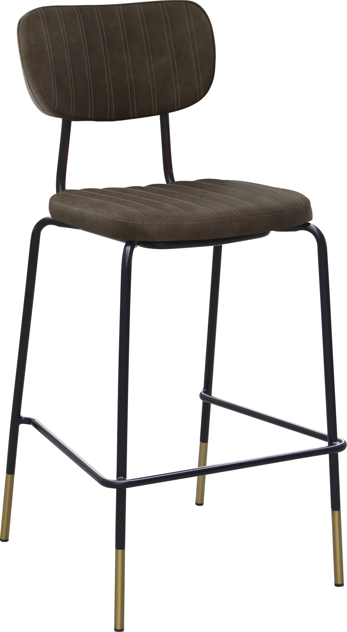 Durafurn Tiramisu Barstool Black Frame with Brass Tip Charcoal Fabric | Office Furniture Designs