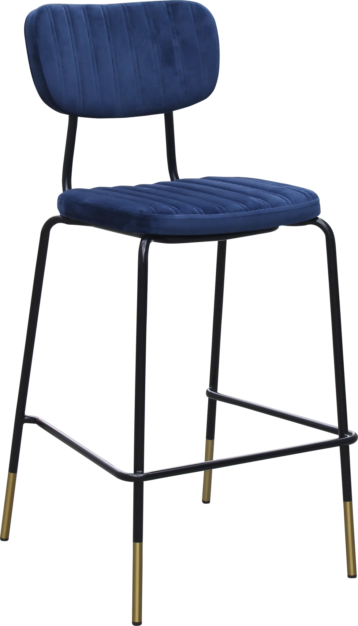 Durafurn Tiramisu Barstool Black Frame with Brass Tip Denim Velvet | Office Furniture Designs