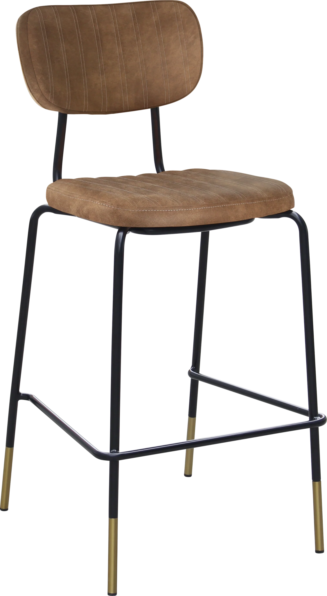 Durafurn Tiramisu Barstool Black Frame with Brass Tip Mocha Fabric | Office Furniture Designs