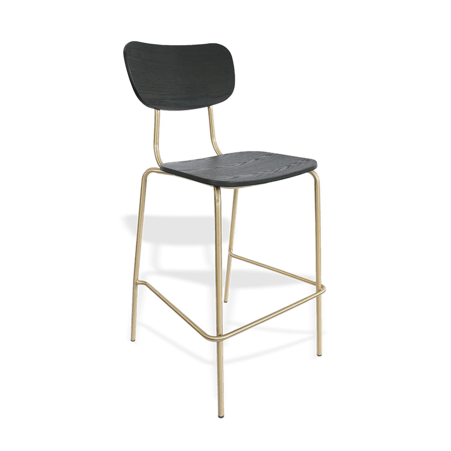 Durafurn Tiramisu Barstool Brass Frame Black Ply | Office Furniture Designs