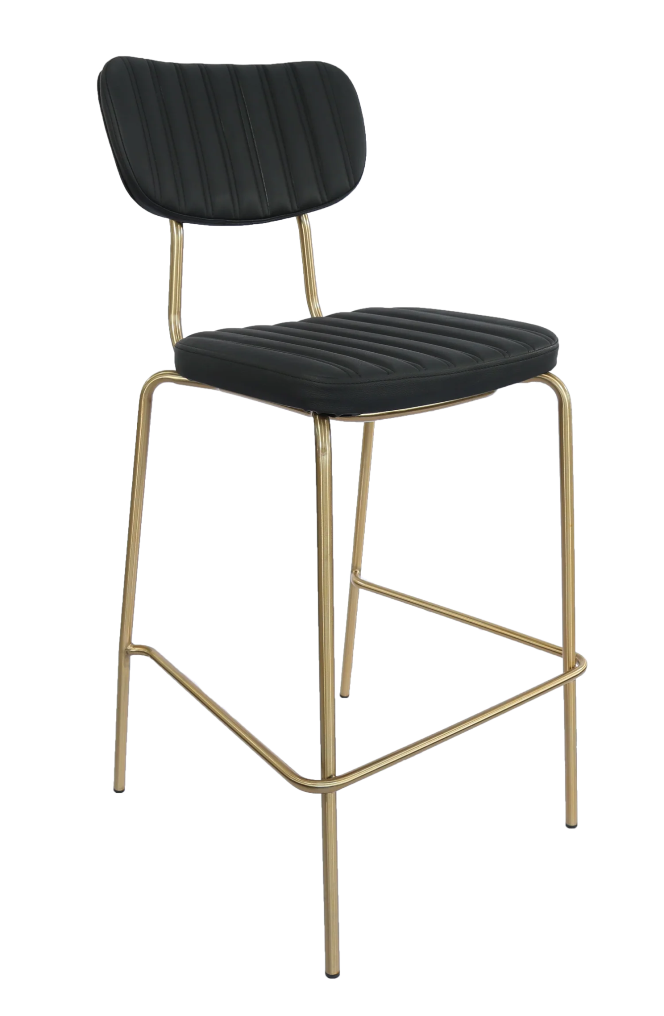 Durafurn Tiramisu Barstool Brass Frame Black Vinyl | Office Furniture Designs