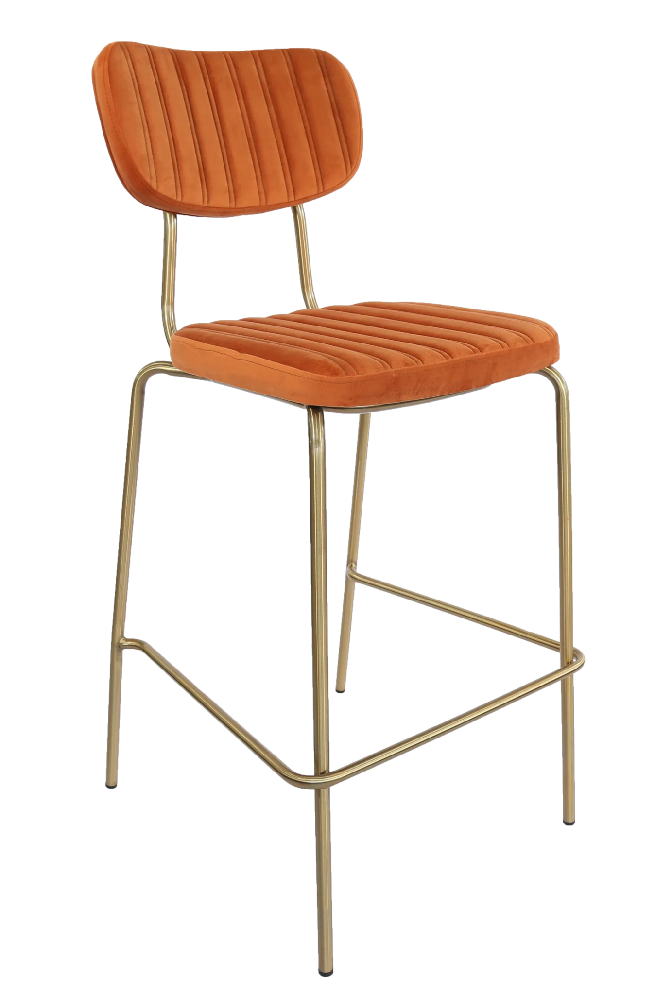 Durafurn Tiramisu Barstool Brass Frame Burnt Orange Velvet | Office Furniture Designs